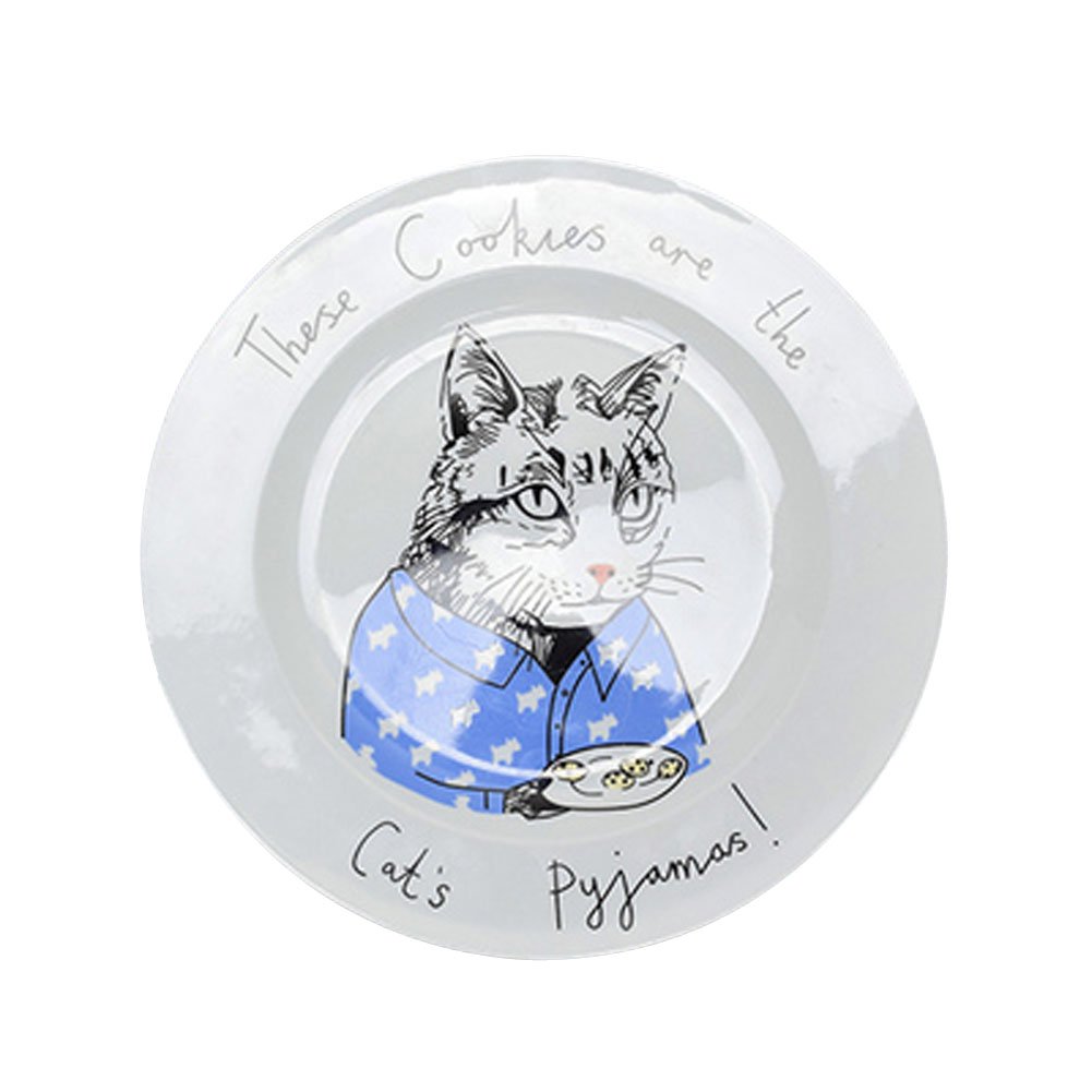 Stylish Black Cartoon Cat Ceramic Plates & Dishes - Cute Cat-Themed Tableware for Dining, Parties, and Home Decor