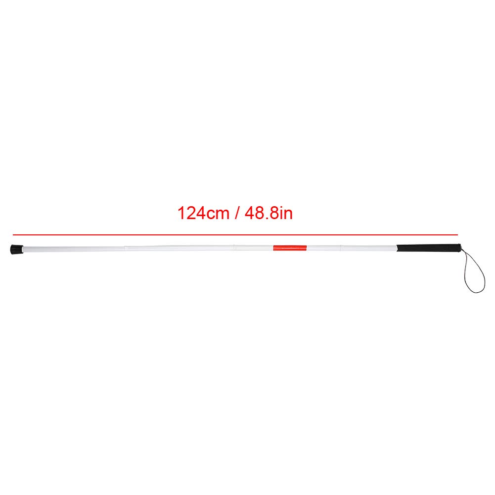 Aluminum Folding Walking Cane for Blind - Reflective, Anti-Slip, Durable Mobility Aid (48.8 Inch) - Perfect for Nighttime Safety & Indoor/Outdoor Use