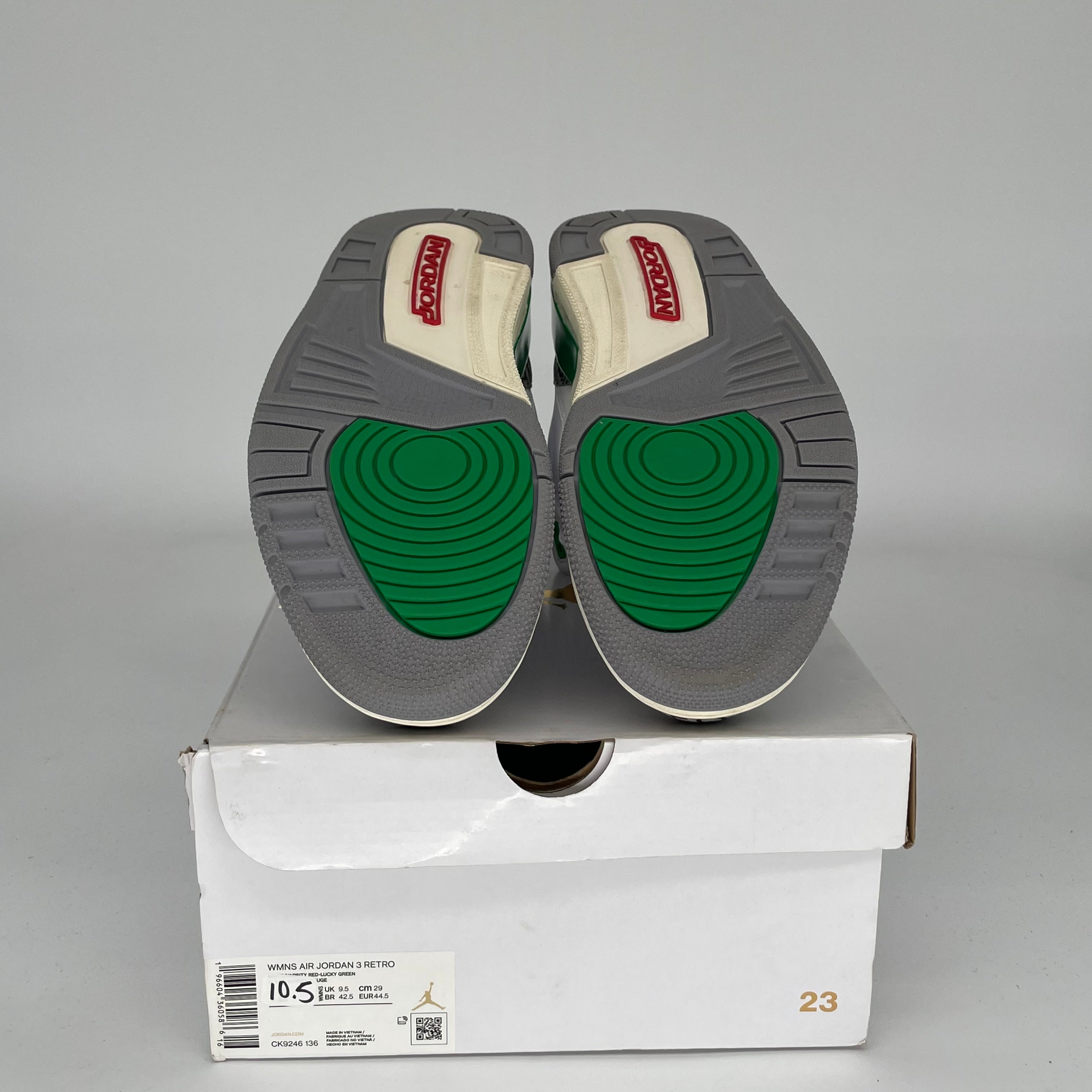 AIR JORDAN 3 LUCKY GREEN Basketball Shoes - Women's Size 10.5/12W (CK9246-136) - Retro Style Sneakers for Casual Wear & Street Fashion
