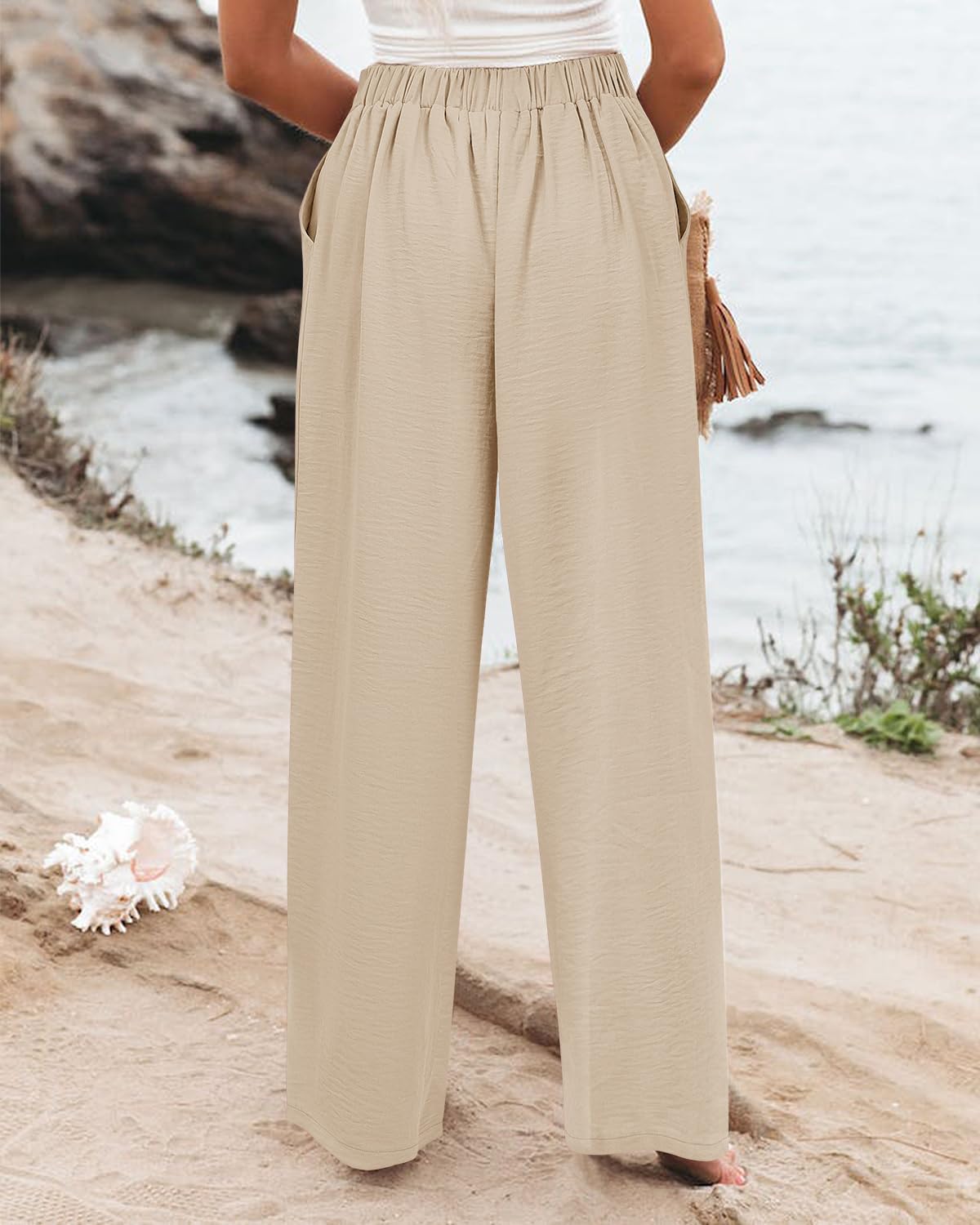 Angerella Women's High Waisted Stretch Casual Pants - Elastic Back Business Trousers for Office & Work - Comfortable Long Work Pants (Sizes S-3XL) - Perfect for Office Wear, Business Meetings & Everyday Comfort