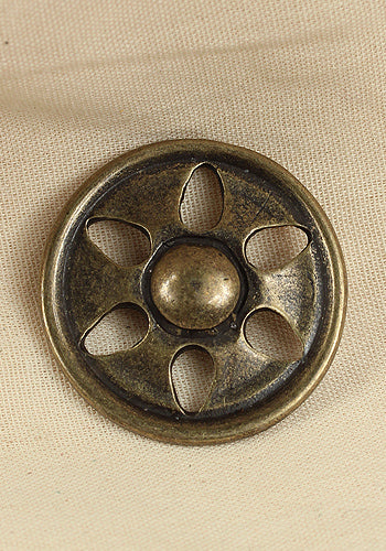 Antique Brass Flower Rivet Plate - Vintage Decorative Hardware for Furniture, Cabinets & DIY Projects - Perfect for Home Decor & Restoration