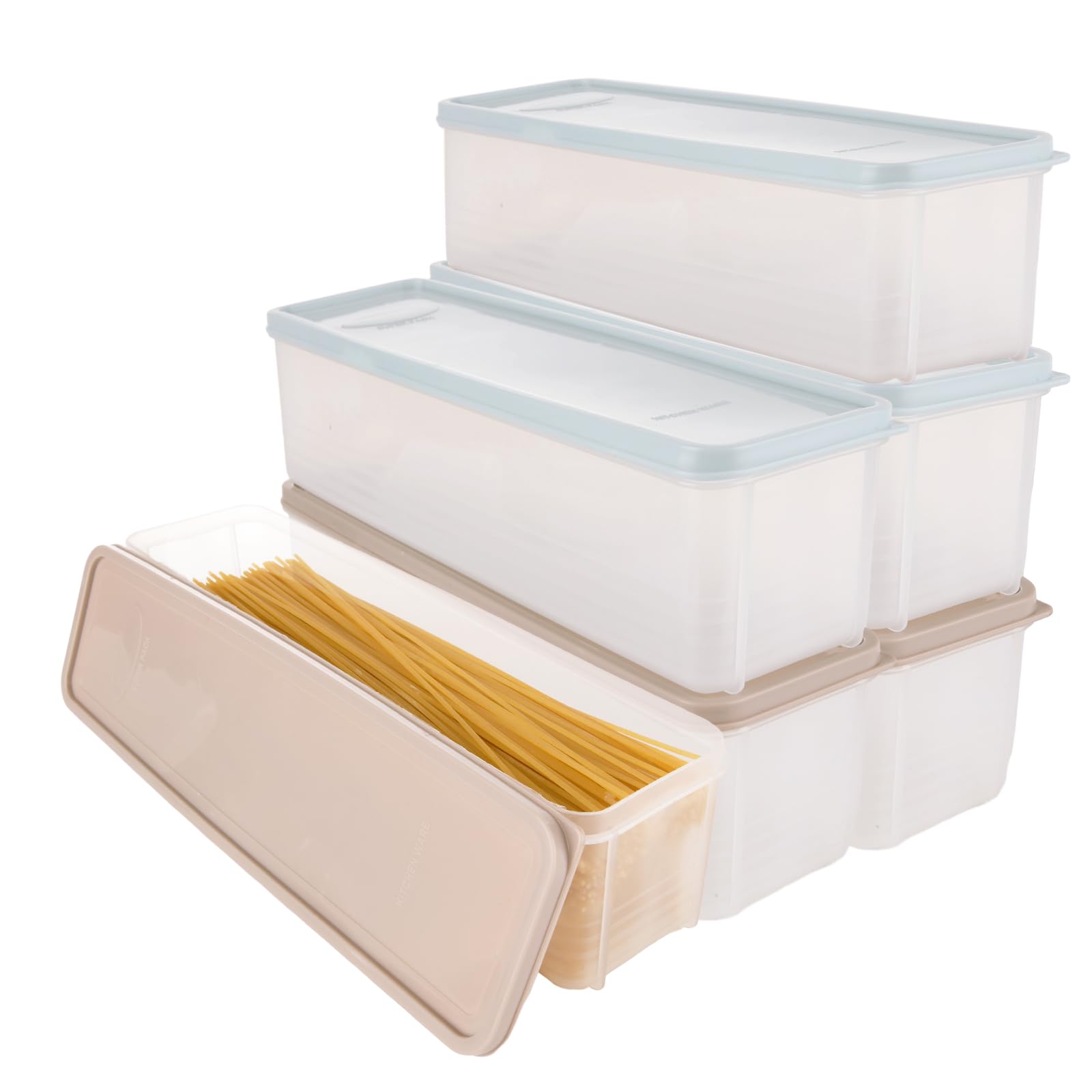CYEAH 8-Piece Airtight Pasta Storage Containers Set with Lids - BPA-Free Spaghetti Noodle Holder, Rectangular Chopstick Organizer & Sealed Food Canisters for Kitchen Pantry & Refrigerator (3