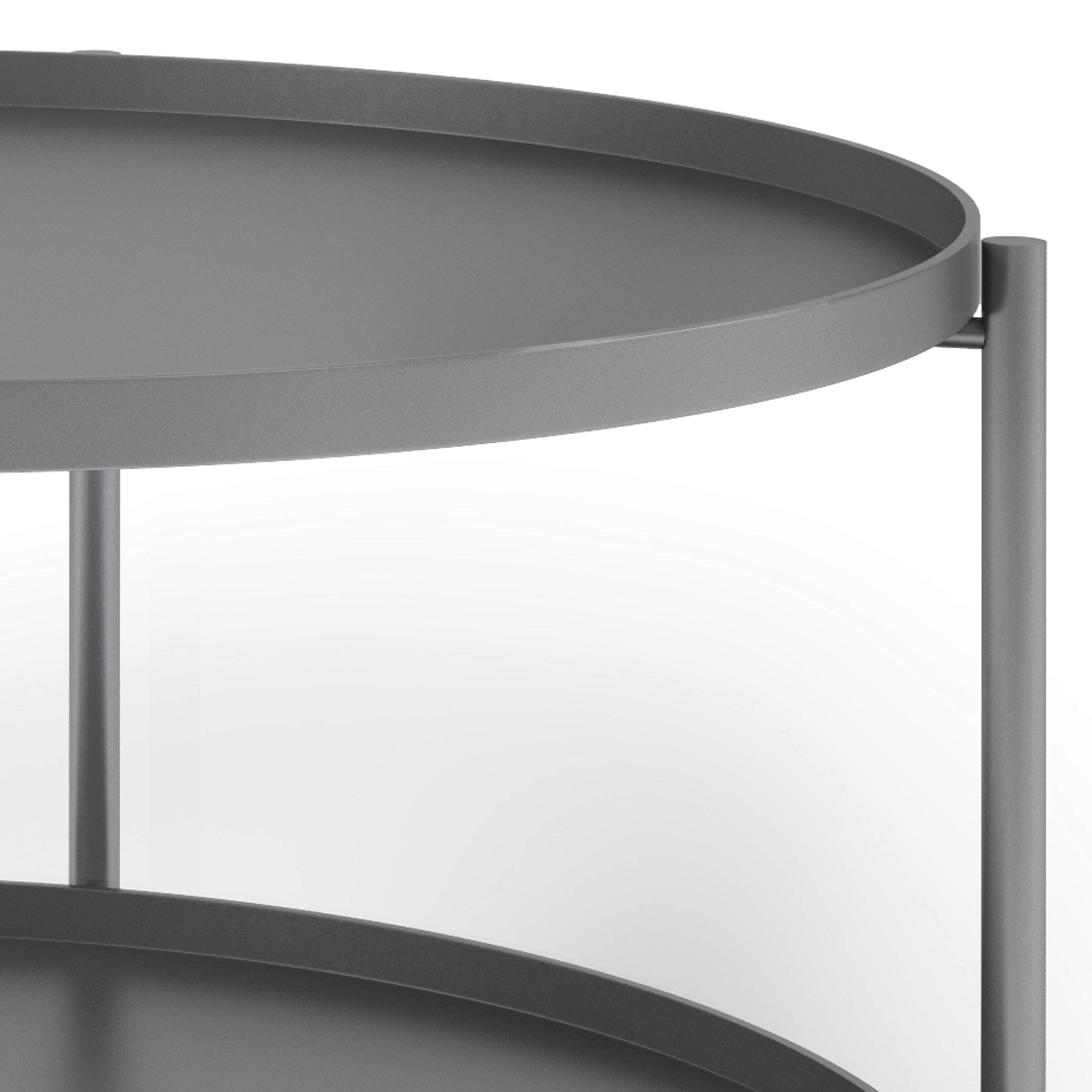 SIMPLIHOME Monet Industrial 32 Inch Wide Metal Coffee Table in Storm Grey - Modern Rustic Living Room Furniture for Home & Office Decor | Perfect for Family Gatherings, TV Nights & Lounge Areas