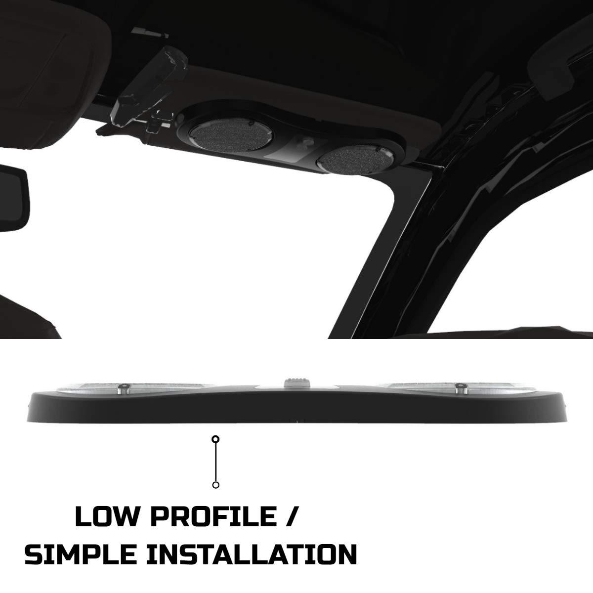 SpeedTech Arc TIR LED Flip Down Sun Visor Strobe Light - Emergency Warning Lights for Vehicles & Police with Cigarette Lighter Plug & Velcro Straps (Clear) - Perfect for Night Driving, Roadside Emergencies & Security Patrols