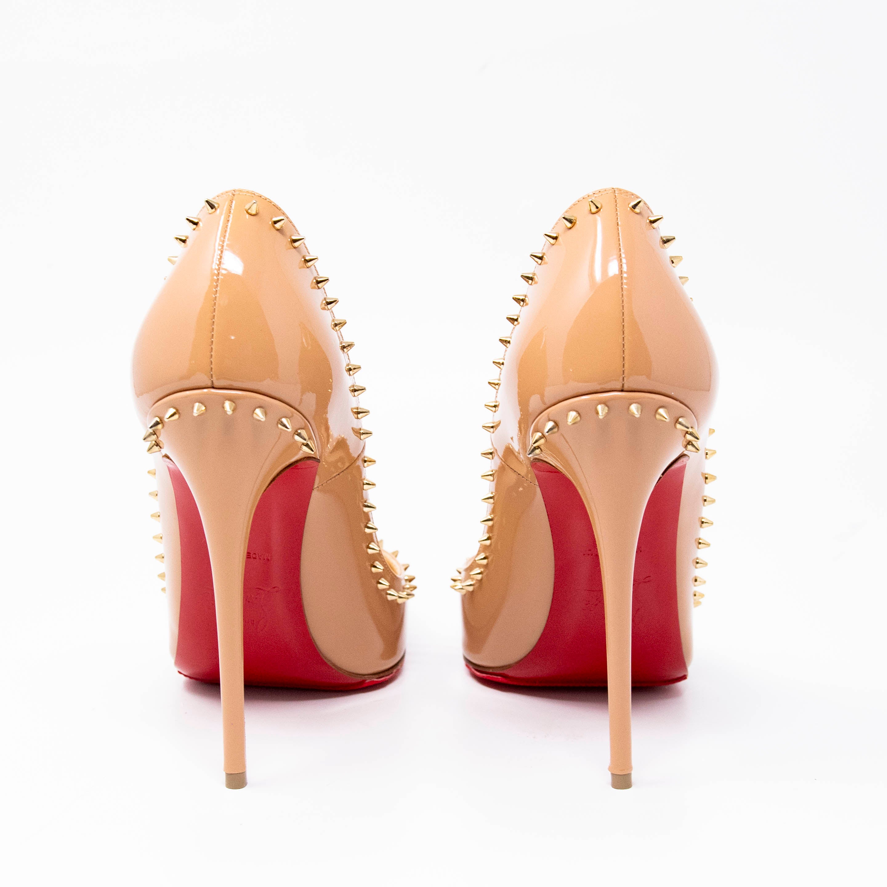 Christian Louboutin Beige Anjalina Pumps Women's Size 37 - Luxury High Heels for Weddings, Parties & Special Occasions