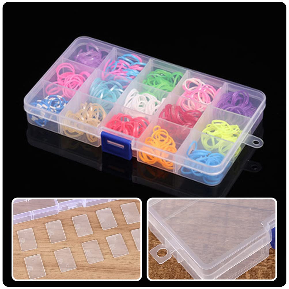 5-Piece Clear Plastic Storage Box Set with Grids - Small Parts Organizer for Tools, Crafts & DIY Supplies - Perfect for Home, Office & Workshop Organization