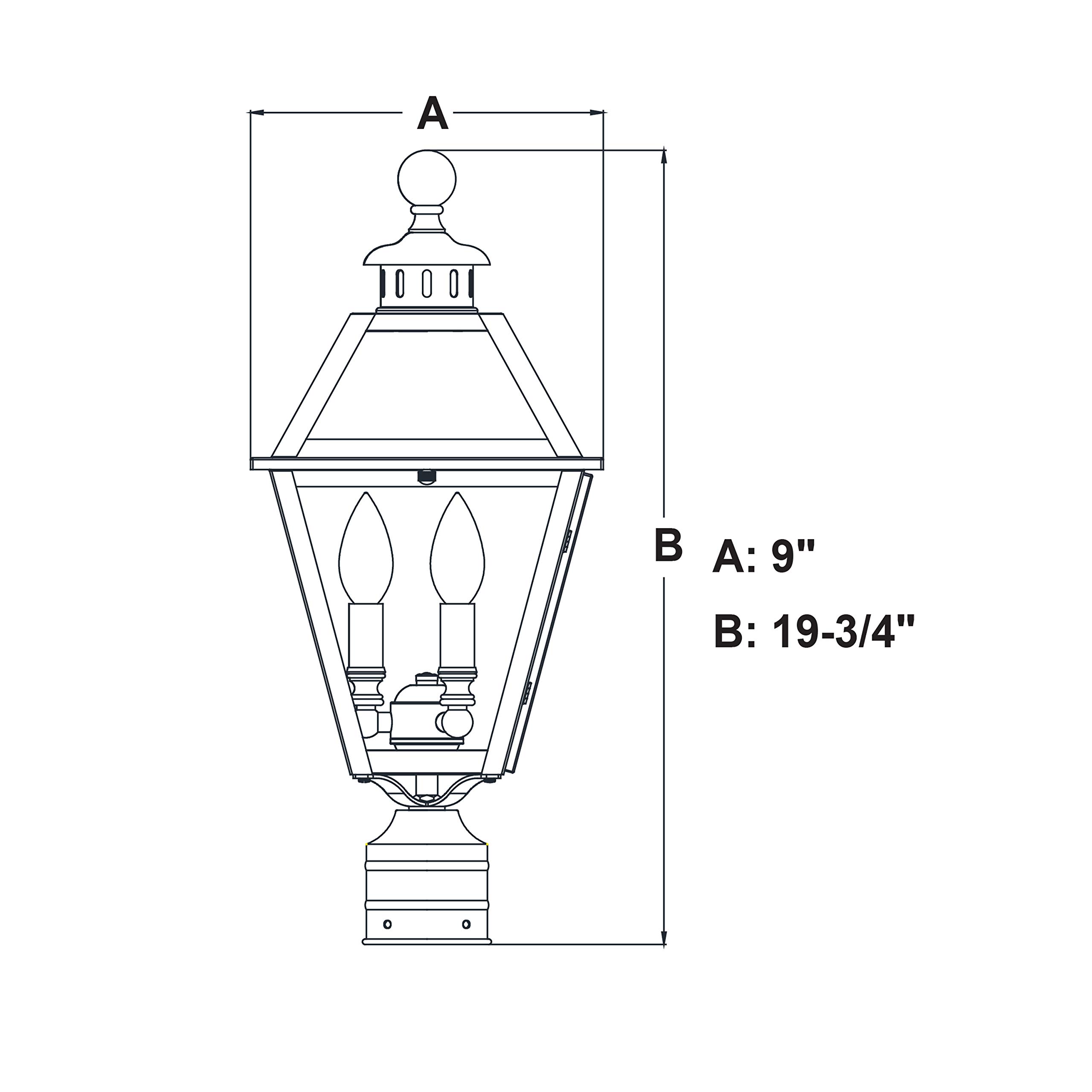 VAXCEL Nottingham 3-Light Black Outdoor Post Light with Clear Glass - Perfect for Driveway, Garden, and Patio Lighting
