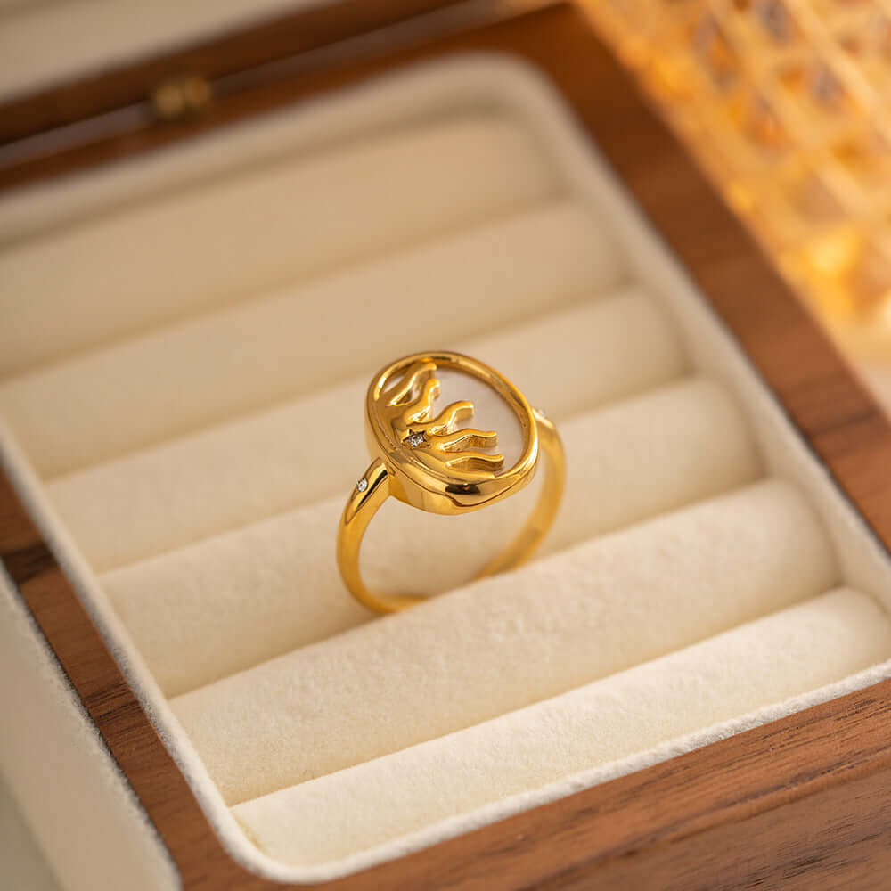 18K Gold Shell Midi Ring for Women - Elegant Thumb Ring Jewelry Gift (JDR001) | Perfect for Parties, Weddings & Everyday Wear