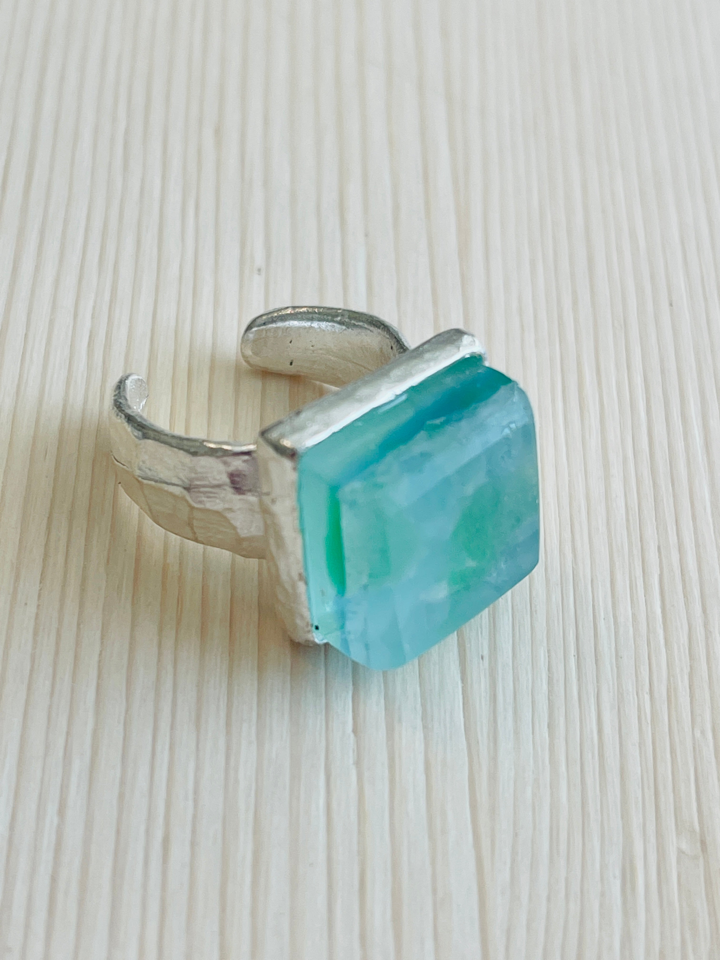 Elegant Silver Confetti Glass Ring - Dainty Stackable Band for Women, Perfect for Weddings, Parties & Everyday Wear