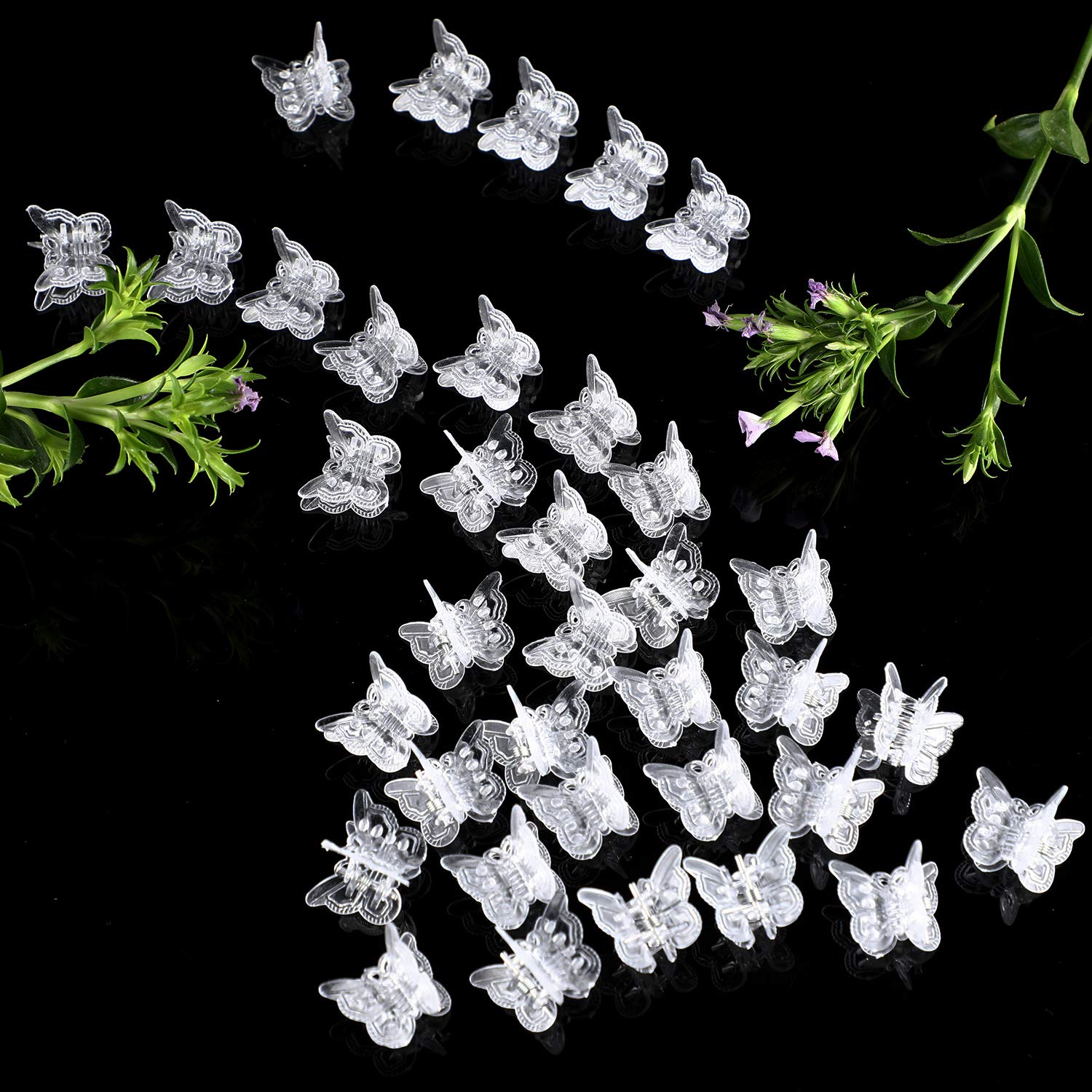 60 Pieces Mini Butterfly Hair Clips - Clear Plastic Hair Claws for Women & Girls - Hair Accessories for School, Work, and Everyday Styling