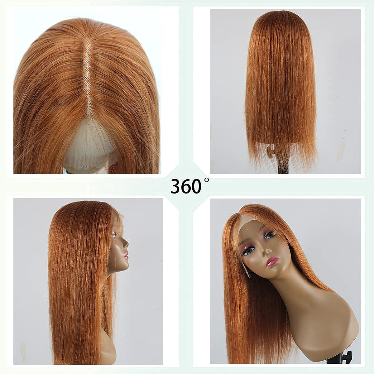 13x4 Brazilian Virgin Human Hair Lace Front Wig - Straight Glueless Lace Wig with Pre Plucked Bleached Knots & Baby Hair for Black Women | 30 Colors, 24 Inch | Perfect for Daily Wear, Parties & Special Occasions