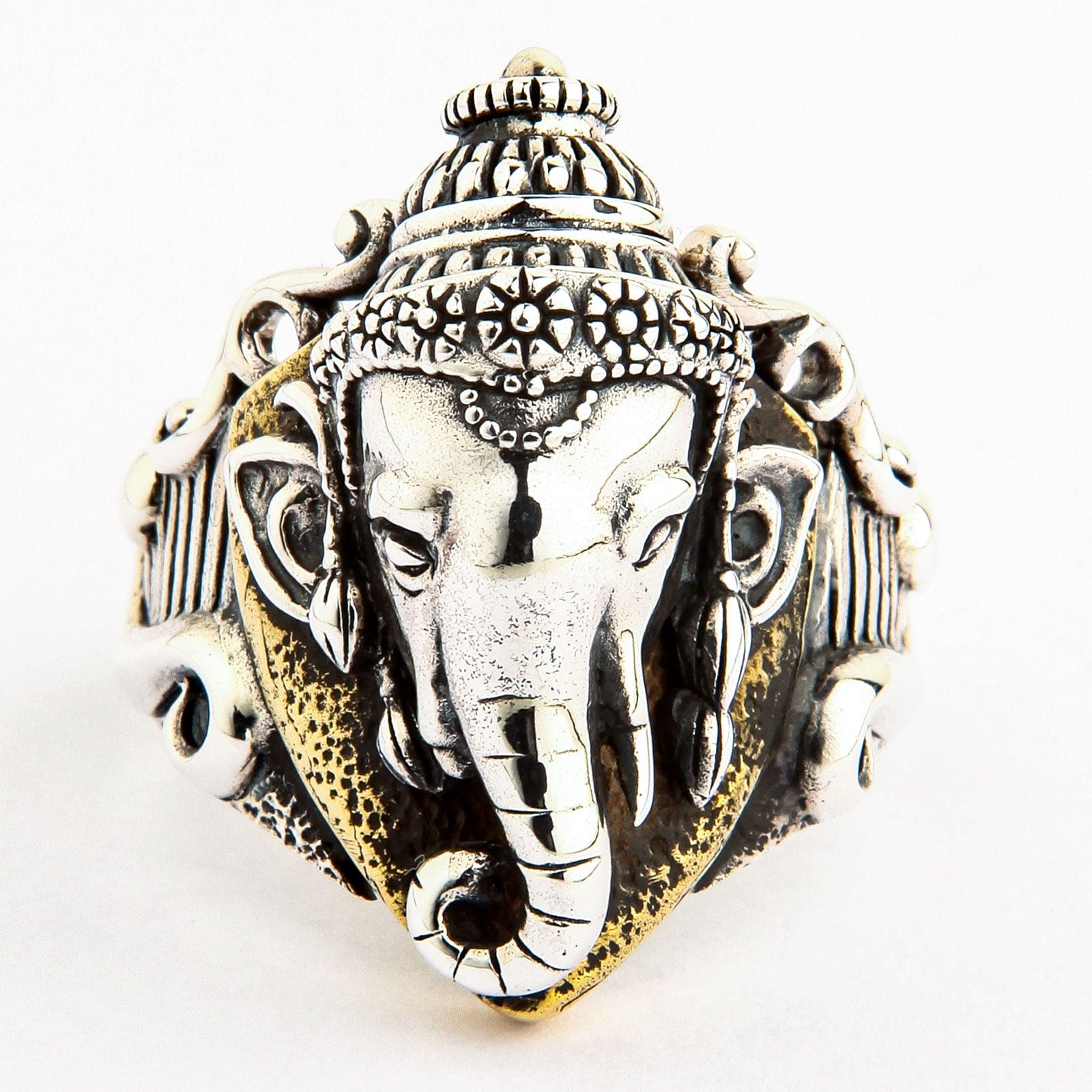 Ganesha Hindu God Sterling Silver Ring - Handcrafted Spiritual Jewelry for Meditation & Blessings | Perfect for Yoga, Gifts & Spiritual Practices