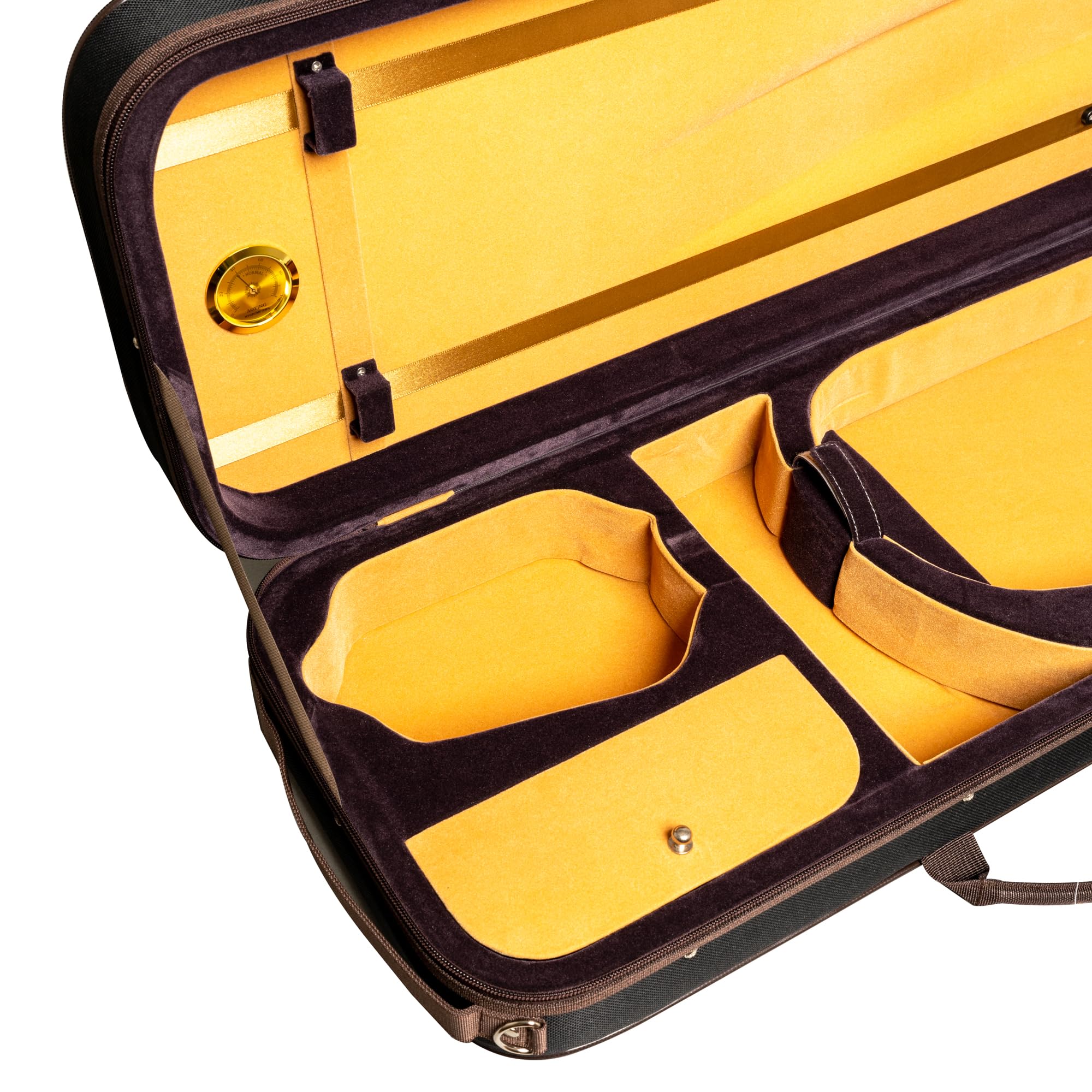 MI&VI AF-5003 Lightweight 4.5lb Hard Viola Travel Case with Reflective Safety Strips, Shoulder Straps & High-Density Foam - Durable Hard-Shell Protection for 15.5-16 Inch Violas - Perfect for Music Students, Traveling Musicians & Orchestra Performances