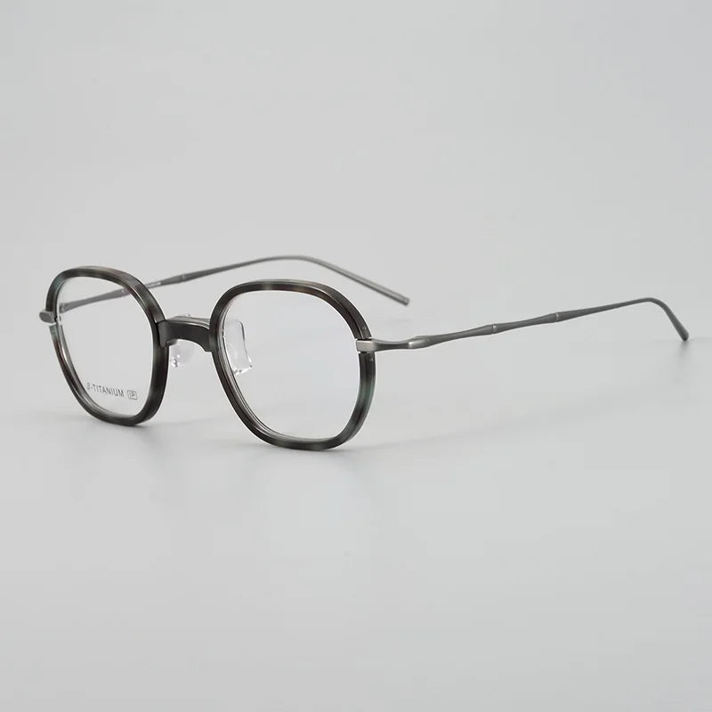 Stylish Unisex Titanium Acetate Eyeglasses - Oval & Square Full Rim Frame 71311 | Lightweight Durable Glasses for Work, Reading & Fashion