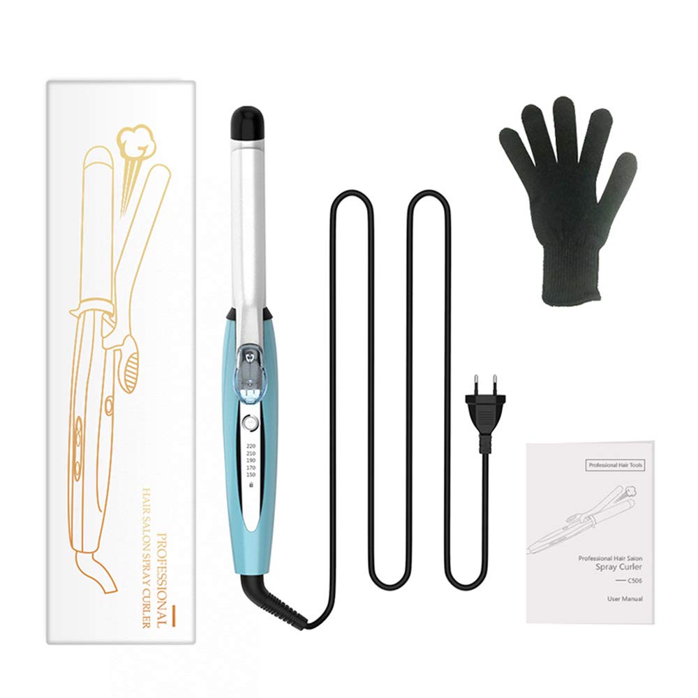 Automatic Spray Hair Curler with Steam - Ceramic Tourmaline Hair Curling Iron for Salon-Quality Waves, LCD Display & Heat Protection | Perfect for Home Use, Styling Parties & Travel