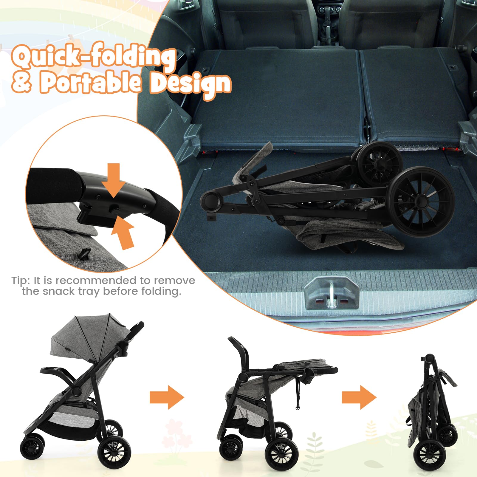 **HONEY JOY Lightweight Jogging Stroller for Toddlers & Infants - Adjustable Canopy, One-Hand Fold, All-Terrain Wheels - Perfect for Running, Hiking & Outdoor Adventures (Gray)**    *(Ideal for active parents, park walks, jogging trails, and family travel - comfortable for boys & girls!)*