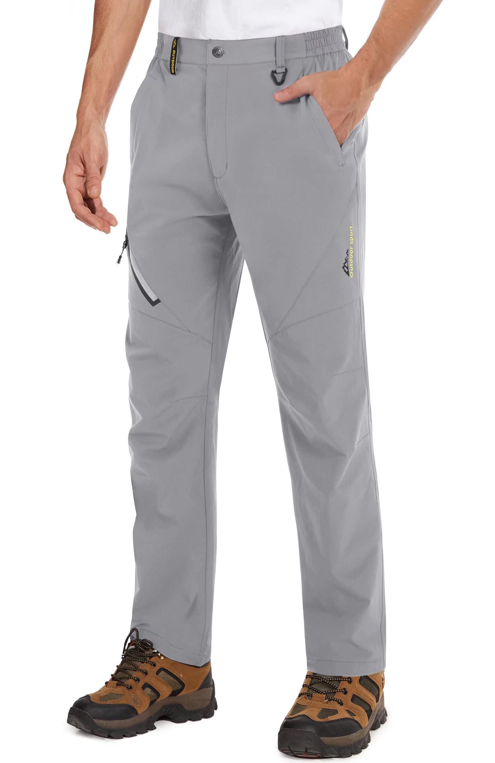 **MAGCOMSEN Men's Hiking Pants - Lightweight, Water-Resistant, Rip-Stop with 4 Zip Pockets - Perfect for Outdoor Work, Fishing & Hiking Adventures**