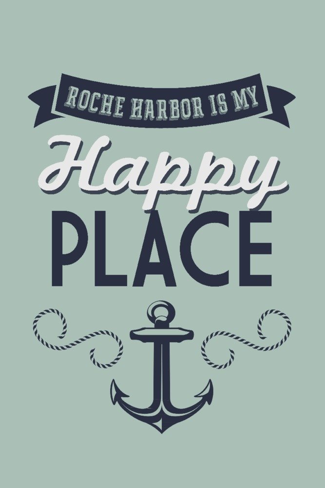 Roche Harbor Washington Anchor Design #1 - 12x18 Gallery Quality Metal Wall Art, Aluminum Home Decor for Living Room, Bedroom & Office