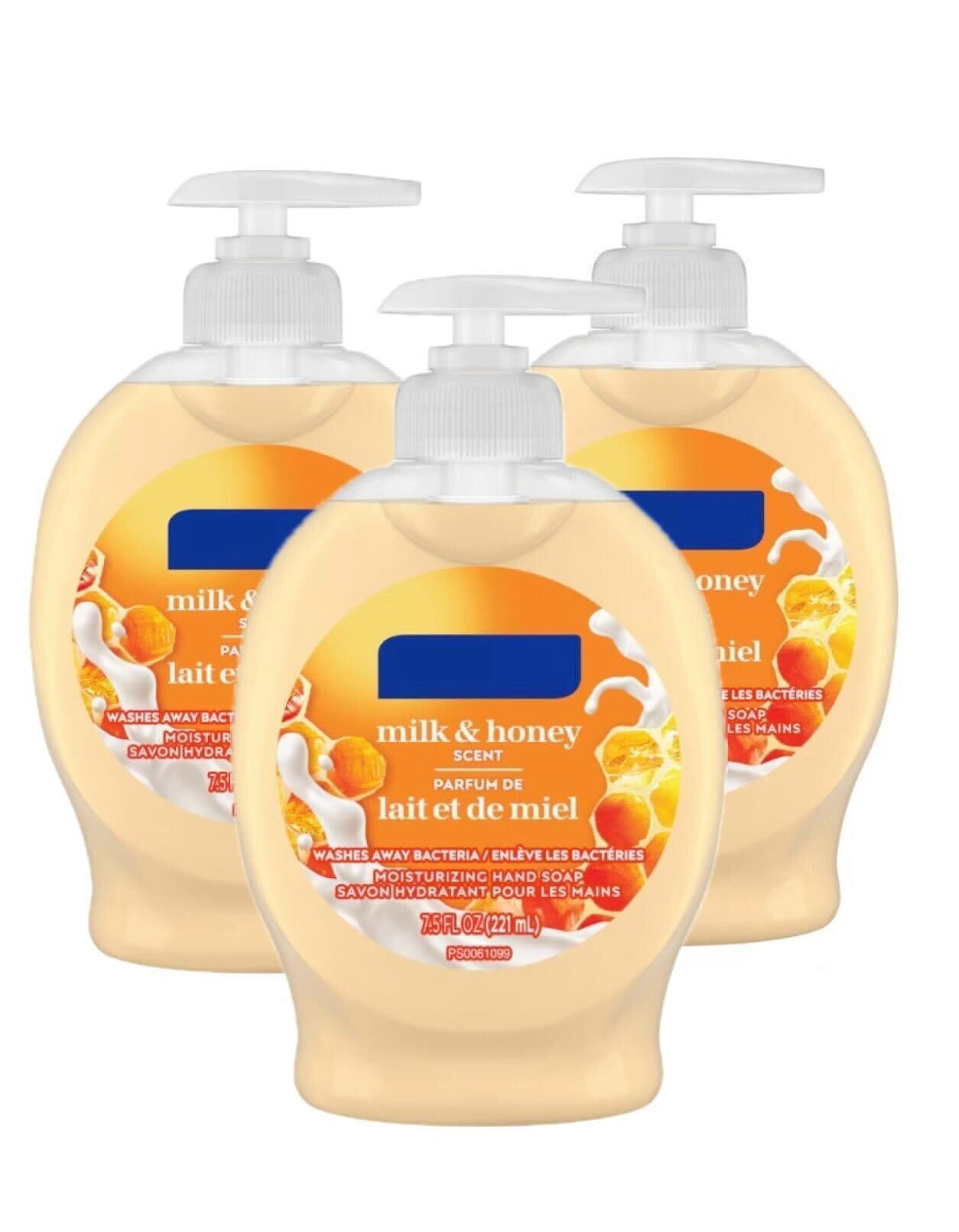 Moisturizing Hand Soap with Milk and Honey - 7.5 Oz (Pack of 3) | Gentle Cleansing for Dry Skin | Perfect for Bathroom, Kitchen & Office Use