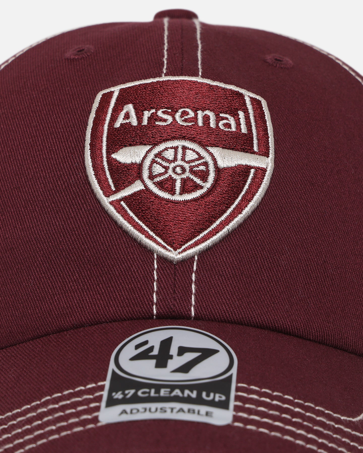 47 Brand Arsenal FC 47 Clean Up Adjustable Strapback Cap - Dark Maroon for Men & Women | Perfect for Football Fans, Game Day & Casual Wear
