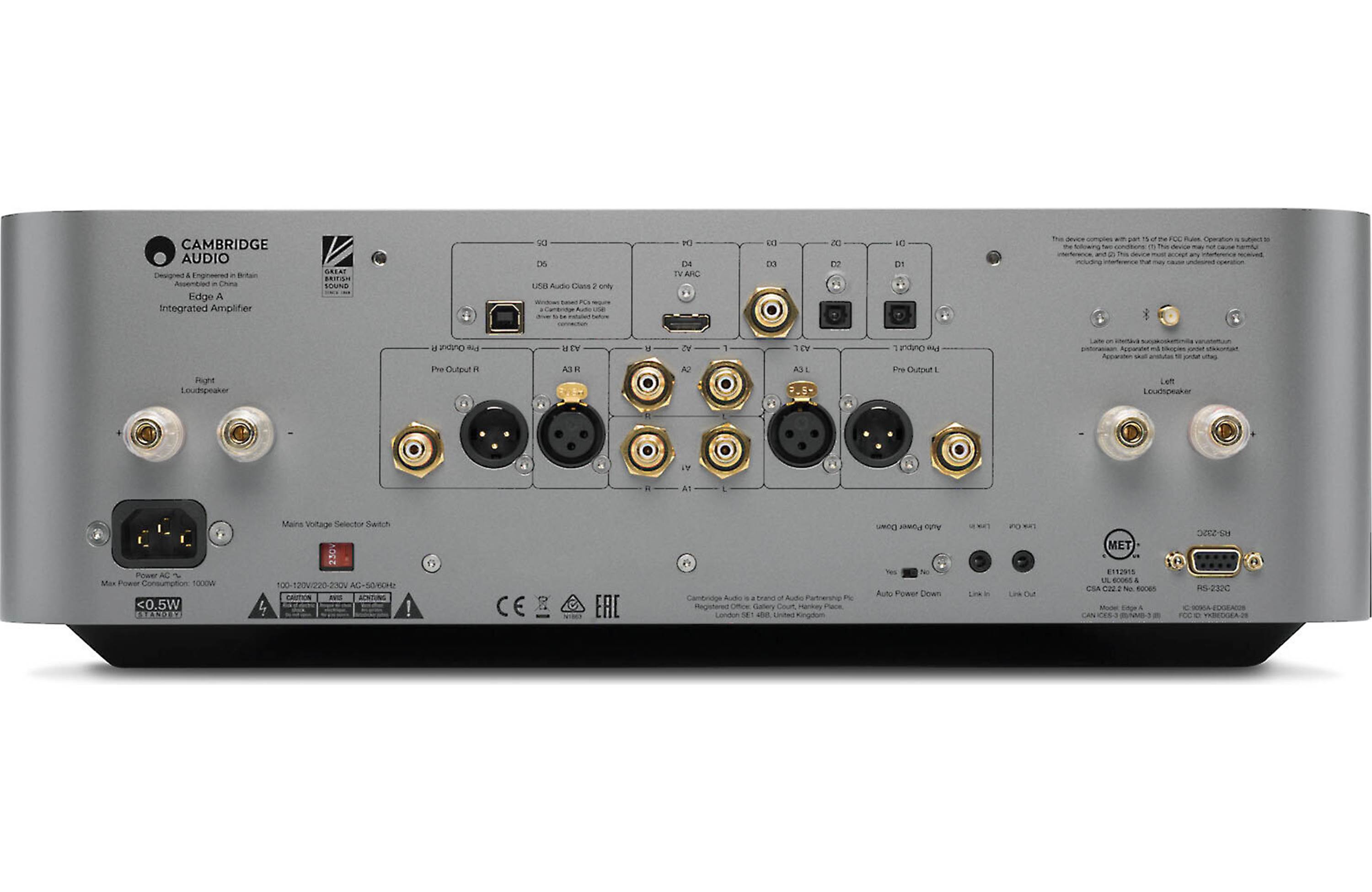 Cambridge Audio Edge A Integrated Amplifier with Built-in DAC & Bluetooth - HiFi Stereo System for Home Theater & Music Listening