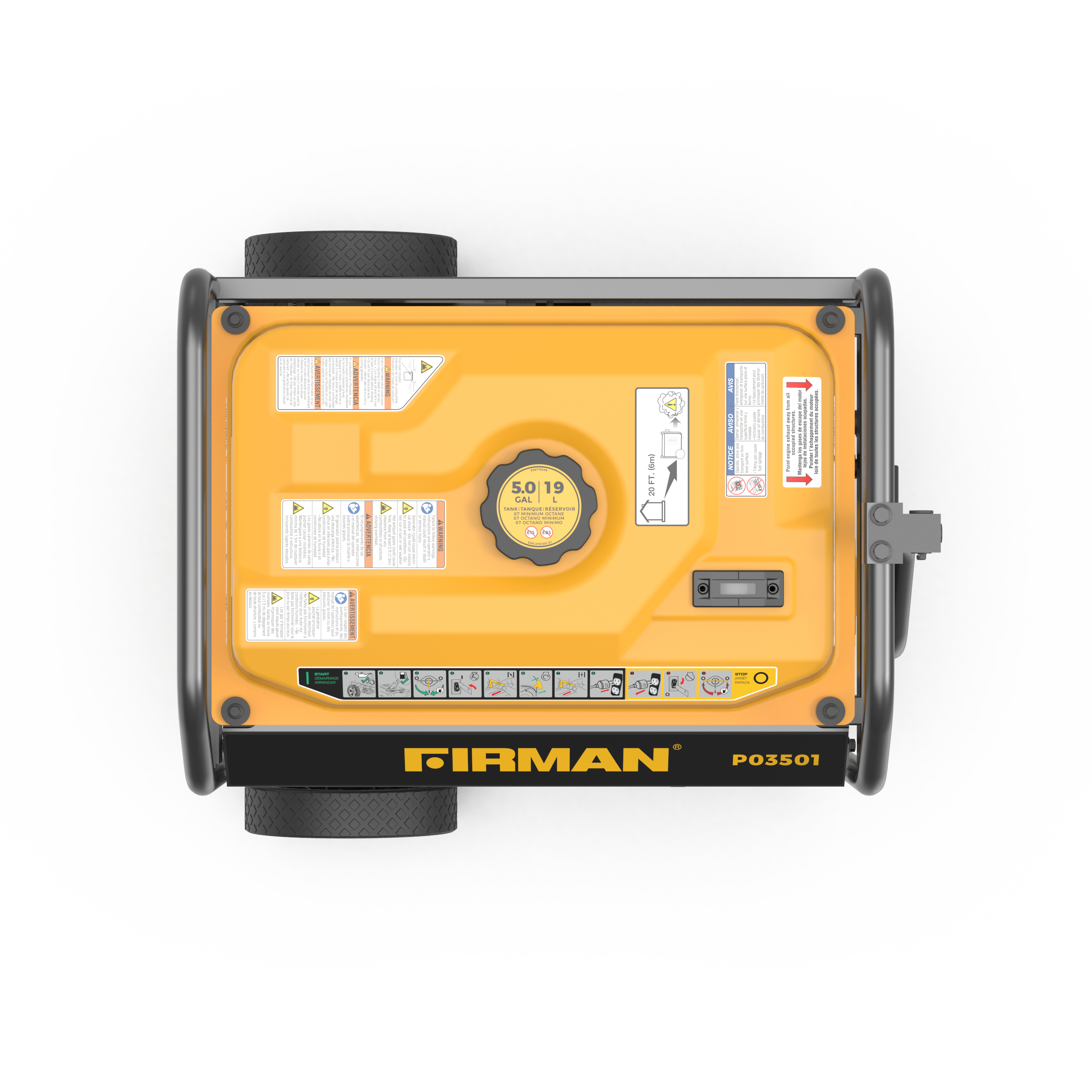 4450W Portable Gas Generator with Recoil Start - 120V Power for Camping, Emergencies & Outdoor Activities