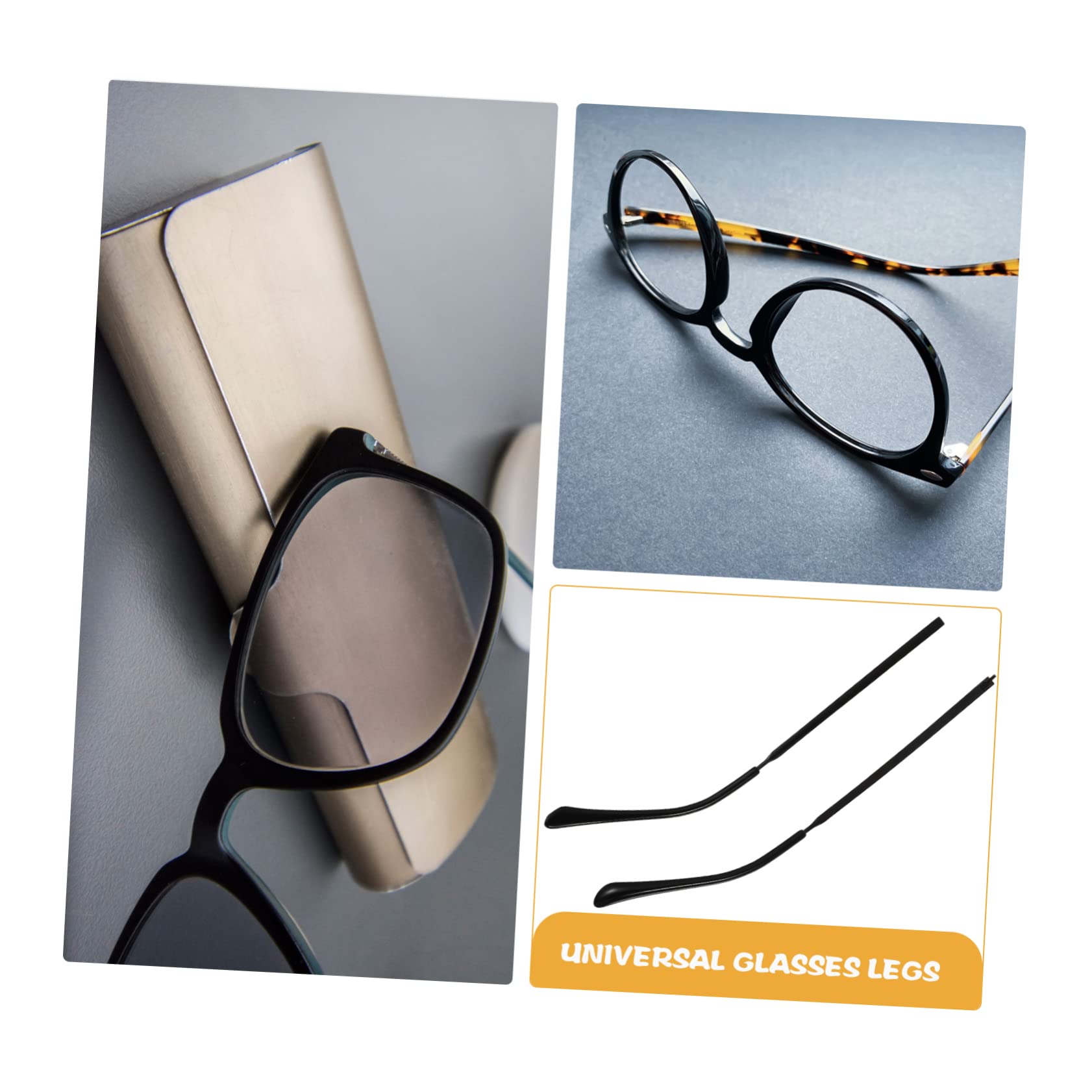 Healvian 3 Pairs Glasses Temple Replacement - Wooden/Metal Frames for Men & Women - Home/Office Use