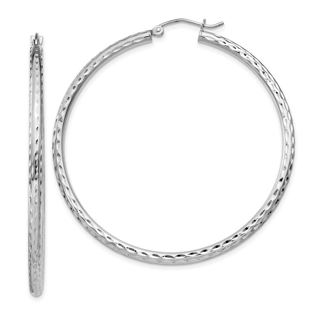 925 Sterling Silver Sparkle Cut Hoop Earrings for Women | Elegant Dangle Hoops | Perfect for Parties, Weddings & Everyday Wear
