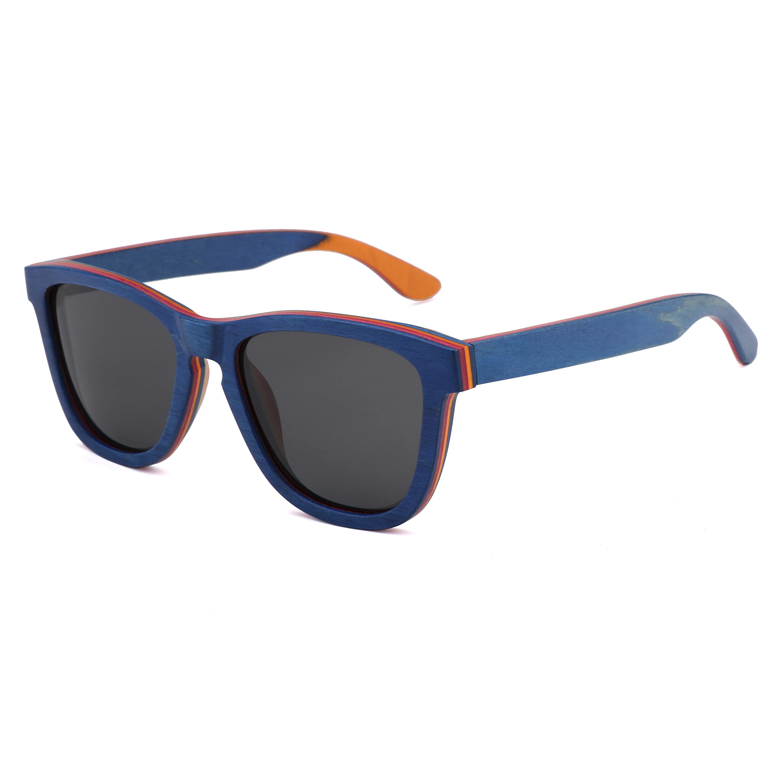 KSVEREN Polarized Sunglasses for Men & Women - Square Wood Frame UV Protection - Outdoor, Driving, Sports, Beach & Travel Accessories