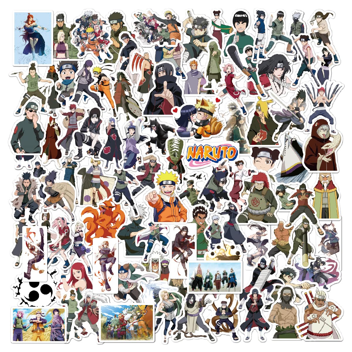 Naruto 100pcs Waterproof Vinyl Stickers - Anime Decals for Car, Motorcycle, Laptop, Bike, Skateboard, Snowboard, Luggage, MacBook, iPad | Perfect for Anime Fans, Personalizing Devices & Outdoor Gear