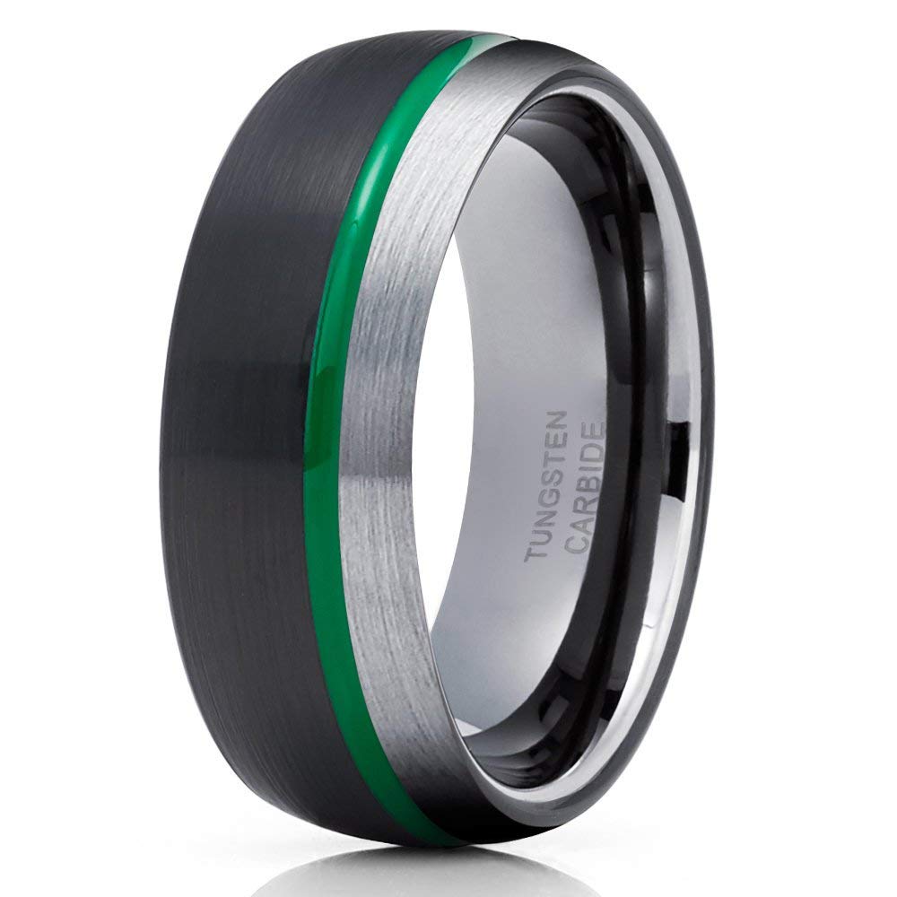 Black Tungsten Wedding Band for Men & Women - 8mm Gunmetal Tungsten Carbide Ring - Durable & Scratch Resistant Anniversary Ring - Perfect for Couples, Engagements, and Everyday Wear