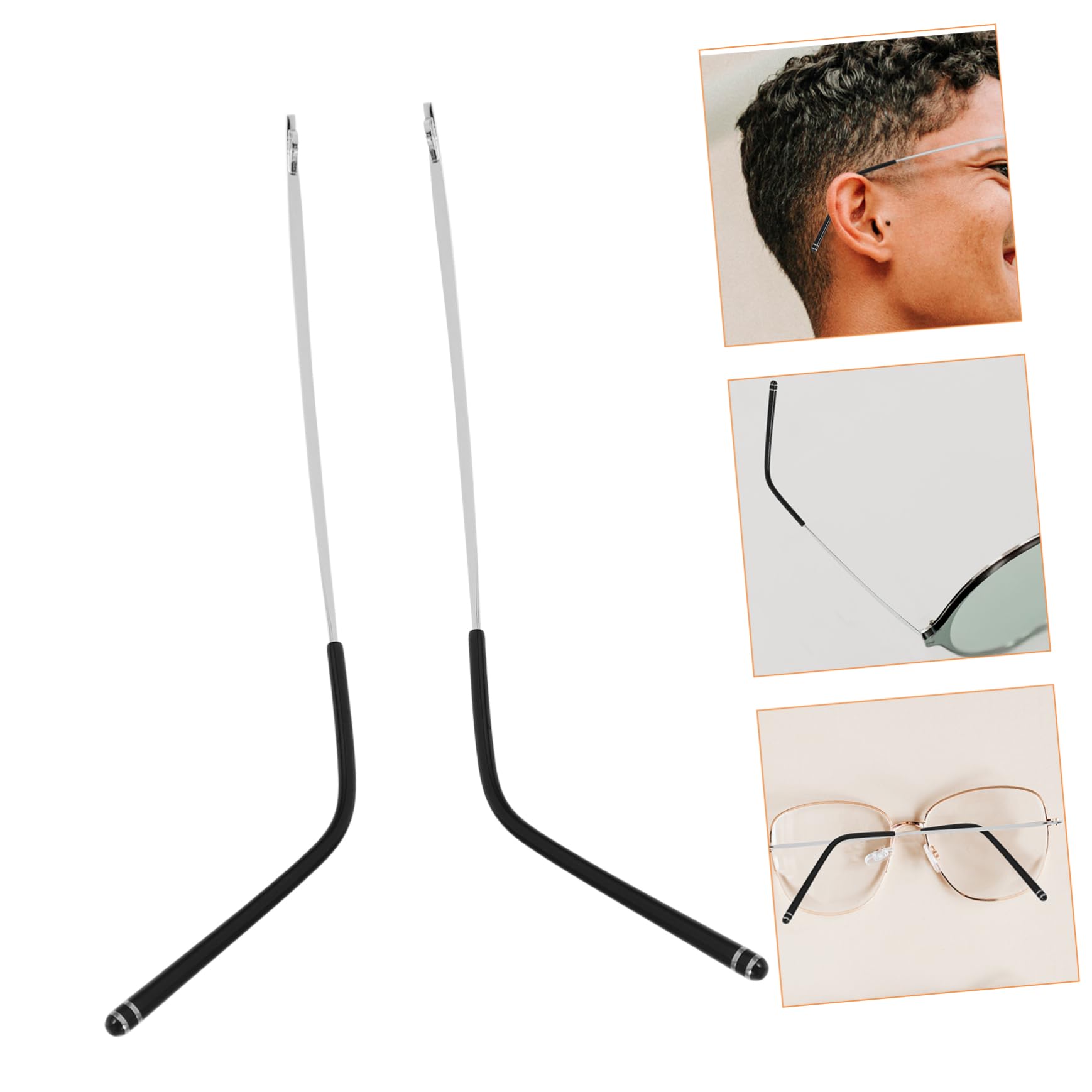 BUTIFULSIC 1 Pair Replacement Glasses Temple Arms - Metal Frame Repair Parts for Eyeglasses | DIY Glasses Fix Kit for Broken Frames, Comfortable Fit for Reading & Computer Glasses