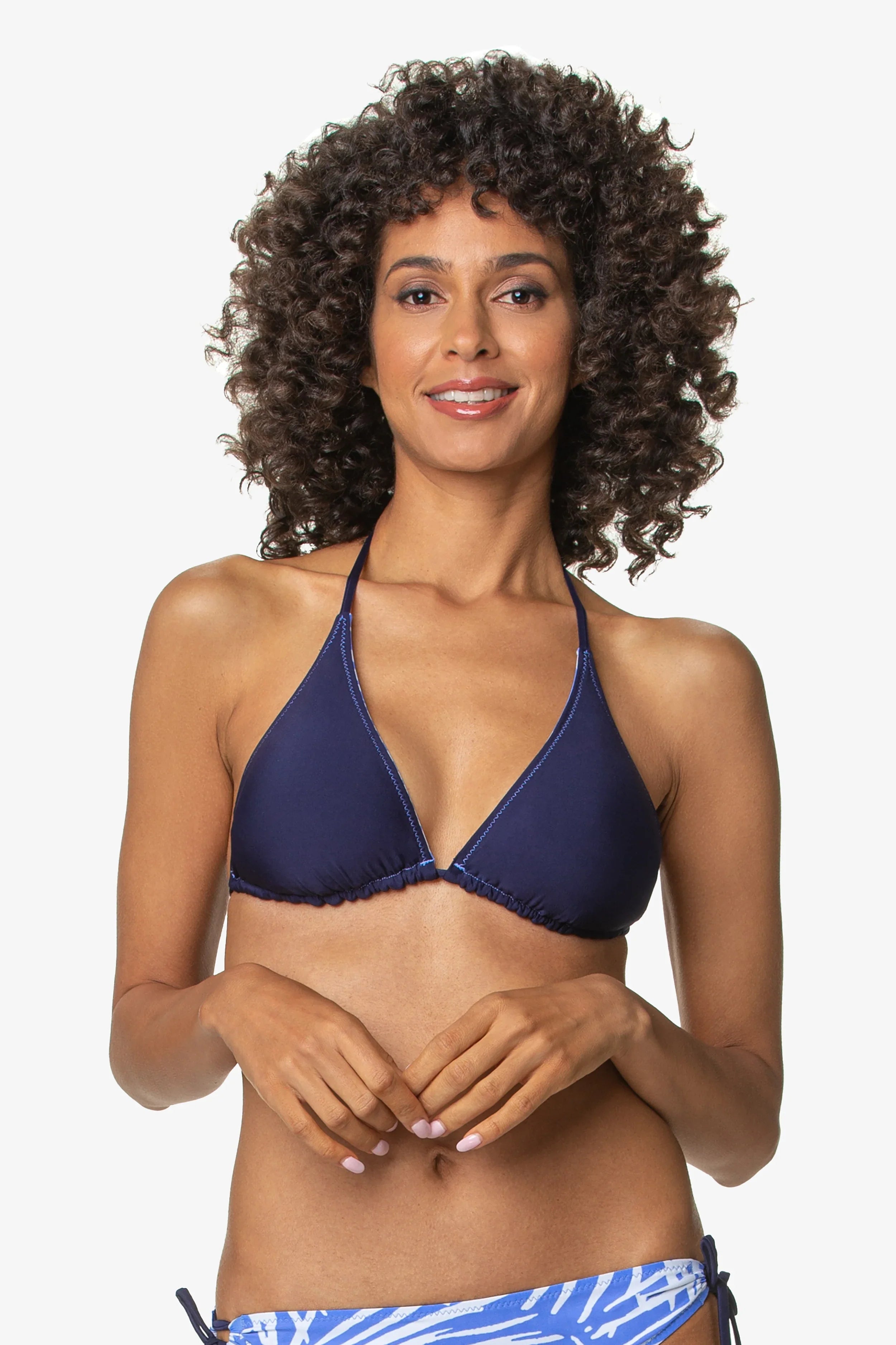 Reversible String Bikini Top for Women - South Seas Blue Periwinkle | Adjustable Swimwear for Beach, Pool & Summer Vacations