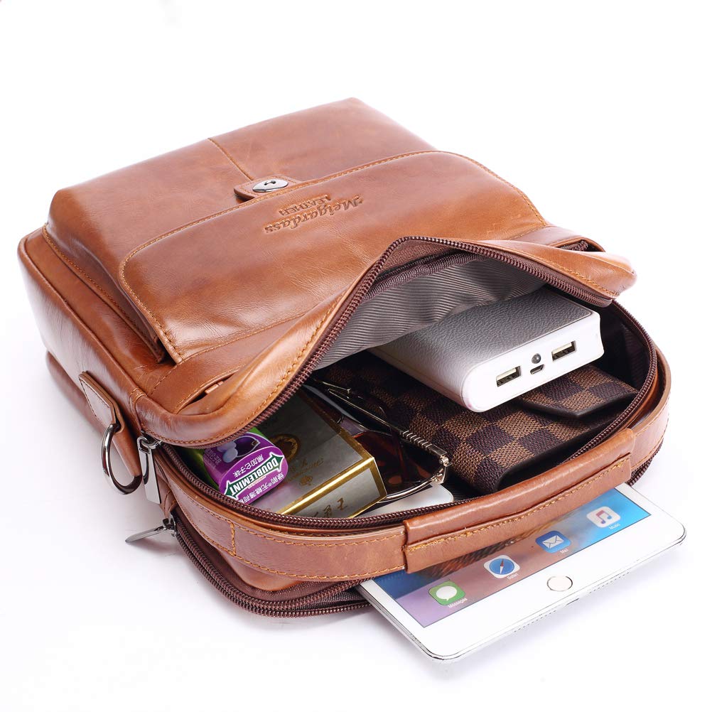 Genuine Leather Messenger Bag for Men - Durable Crossbody Shoulder Bag & Business Briefcase - Perfect for Work, Travel & Daily Commute