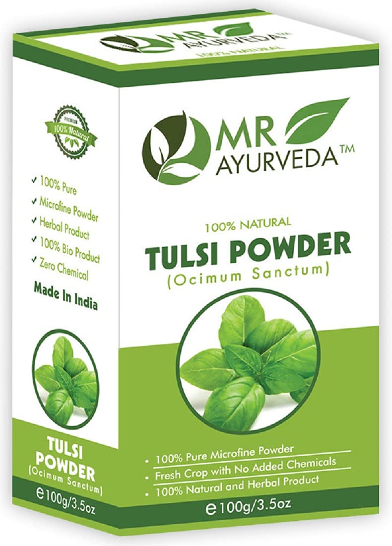 Organic Tulsi Powder (Holy Basil) - 100g | Pure, Chemical-Free for Face, Hair & Skin Care | Ayurvedic Herbal Supplement for Glowing Skin & Healthy Hair | Perfect for DIY Beauty, Tea & Wellness Rituals