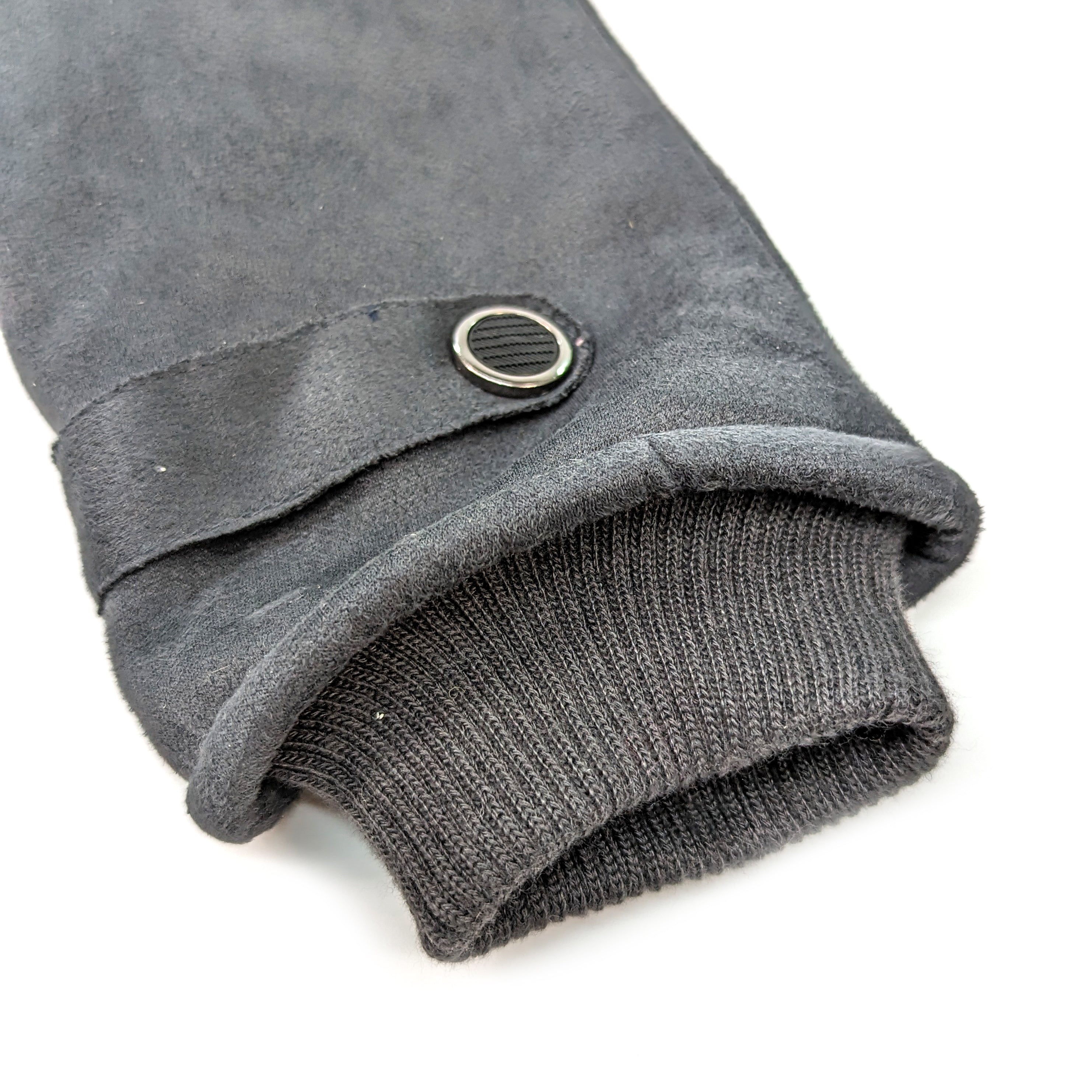 Unisex Stylish Button Detail Gloves - Dark Grey for Winter Fashion & Outdoor Activities
