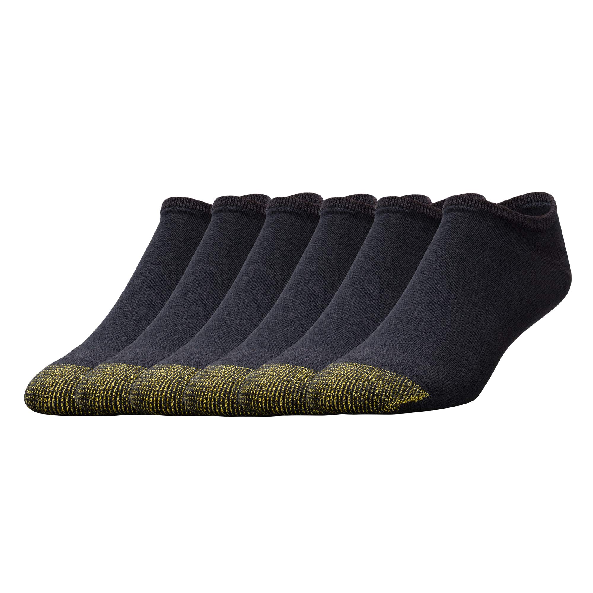 GOLDTOE Men's 656F Breathable Cotton No Show Athletic Socks 6-Pack - Perfect for Running, Gym & Casual Wear