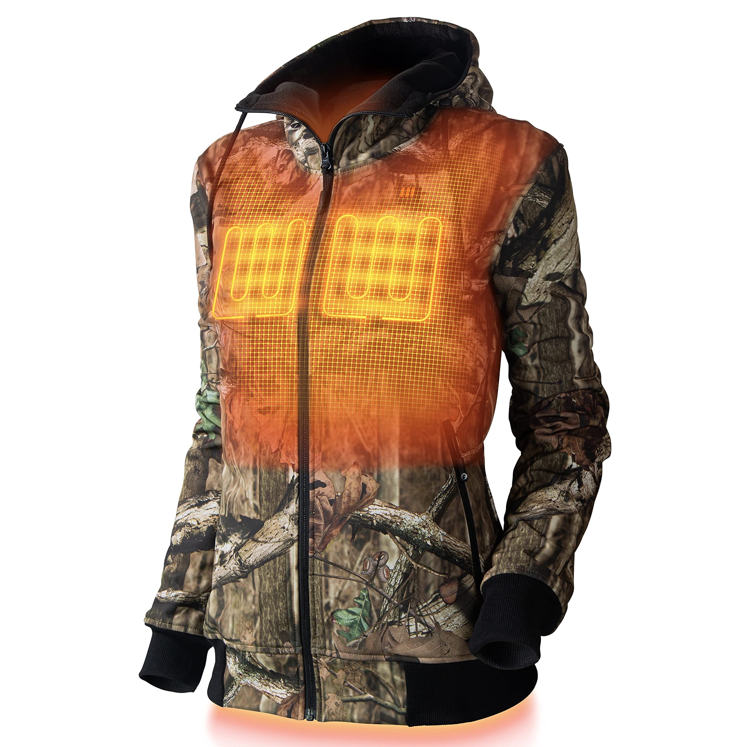 Women's Heated Hunting Hoodie with 10-Hour Battery Life - USB Rechargeable Winter Jacket for Outdoor Activities, Camping & Cold Weather Adventures