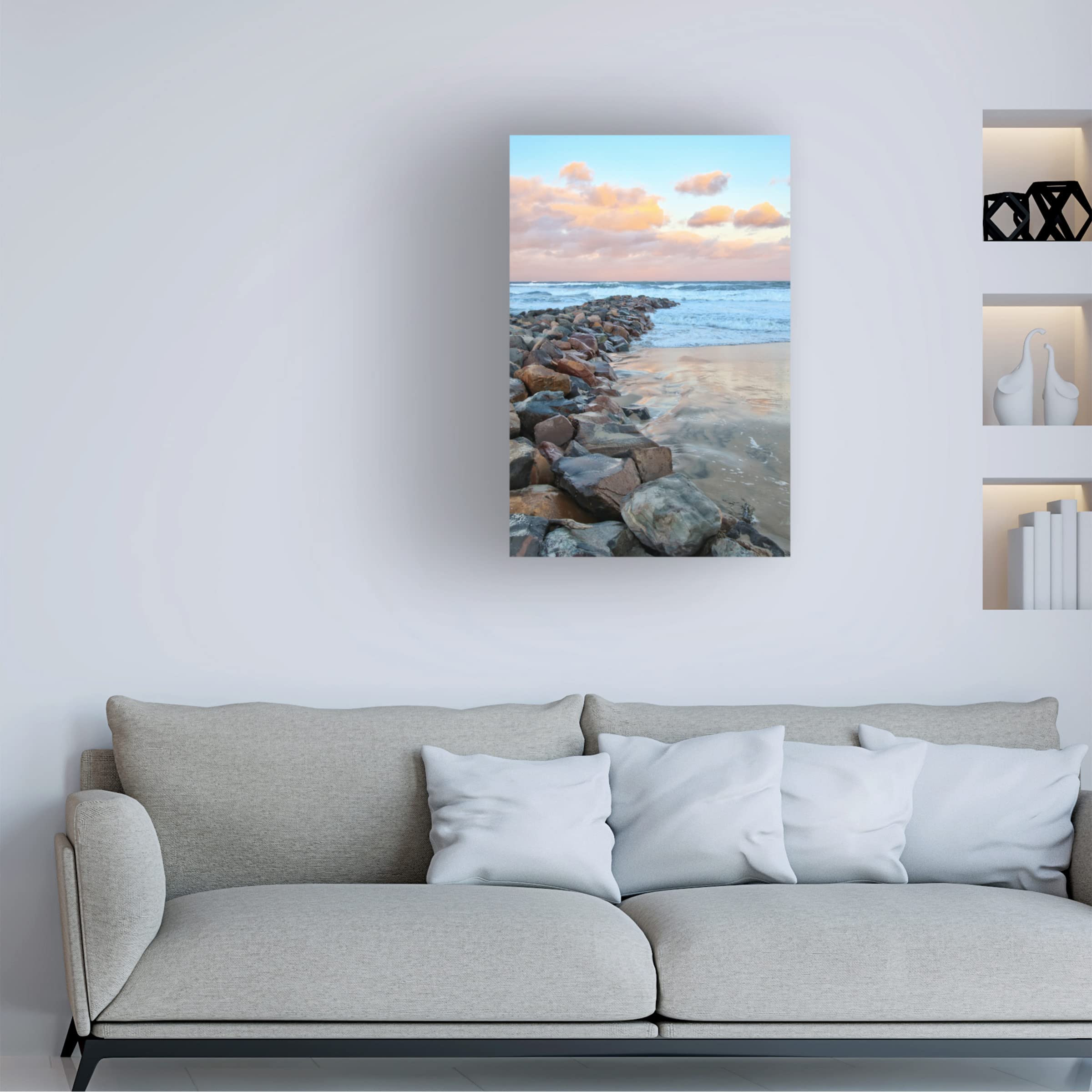 Trademark Fine Art 'Life is Better at the Beach 3' Canvas Wall Art Print by Beata Czyzowska Young - Coastal Decor for Living Room, Bedroom & Beach House