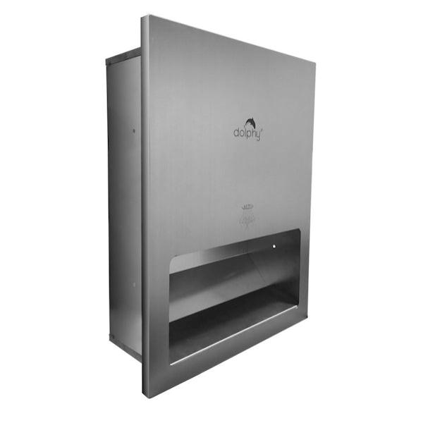 Dolphy 1350W Recessed Hand Dryer - High Power Commercial Restroom Hand Dryer for Public Bathrooms, Hospitals, and Offices