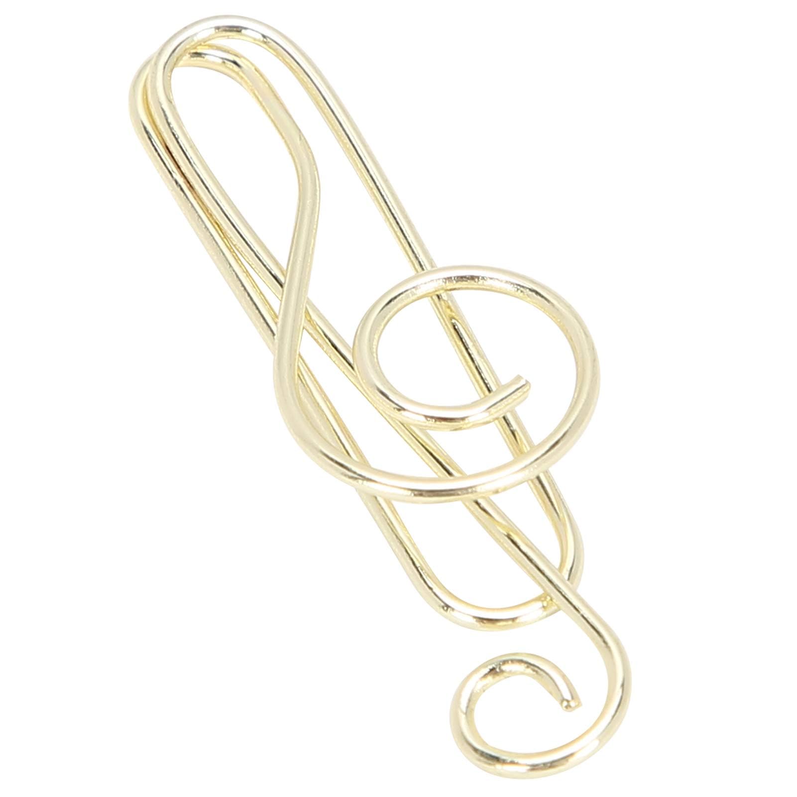 Agatige 20PCS Musical Note Paper Clips - Gold Metal Cute Music Shaped Binder Clips for Office, School, Party Invitations, Notebooks & Bookmarking - Perfect for Organizing Documents, Gift Wrapping & Craft Projects