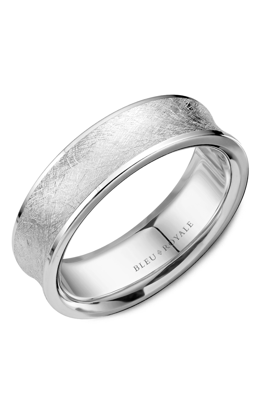 Bleu Royale Men's Wedding Band RYL 053W6 - 14K White Gold Classic Ring for Grooms & Bridal Jewelry - Perfect for Weddings, Anniversaries & Special Occasions