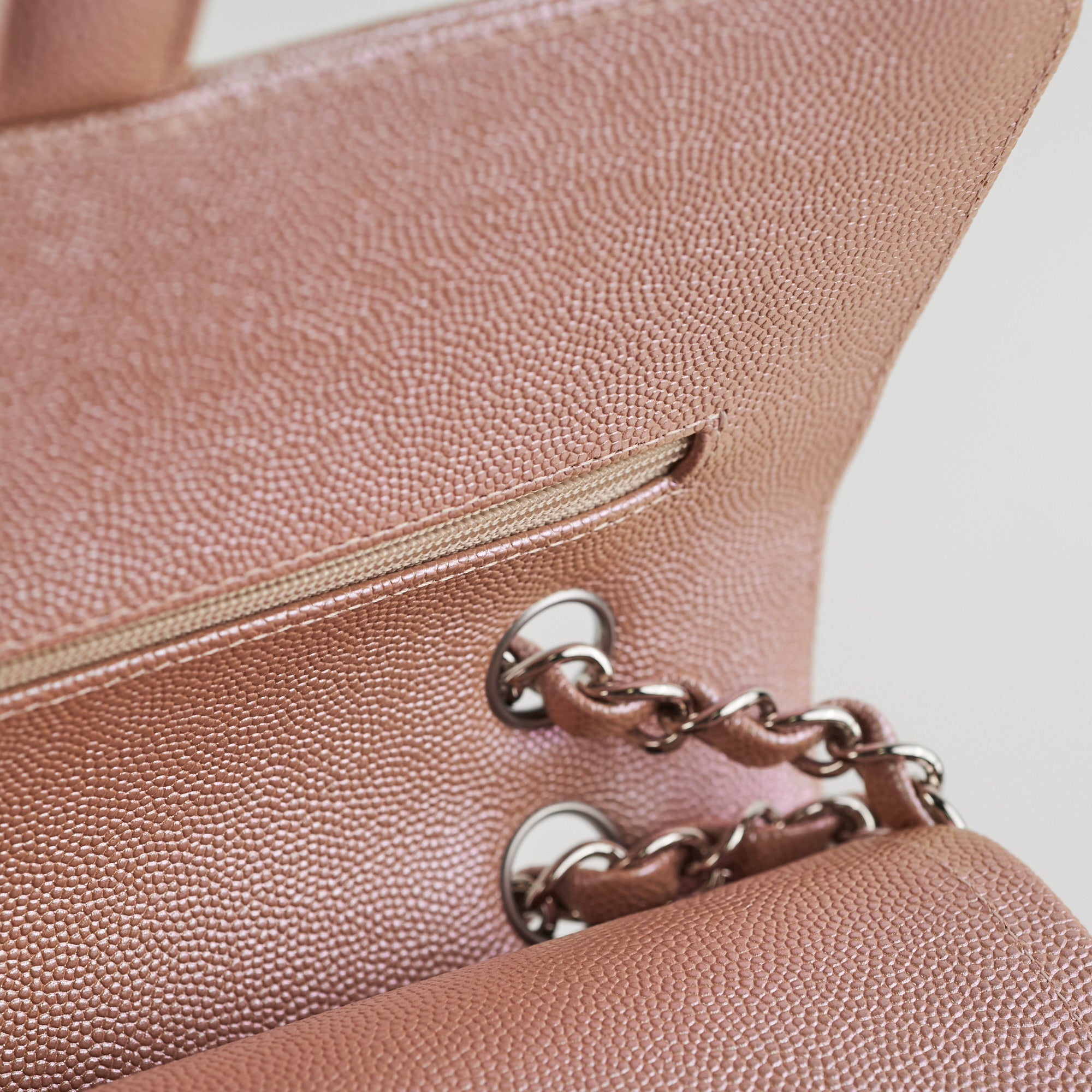 Chanel Medium Classic Double Flap Bag in Iridescent Rose Gold - 18B Collection | Luxury Handbag for Women, Evening Parties & Special Occasions