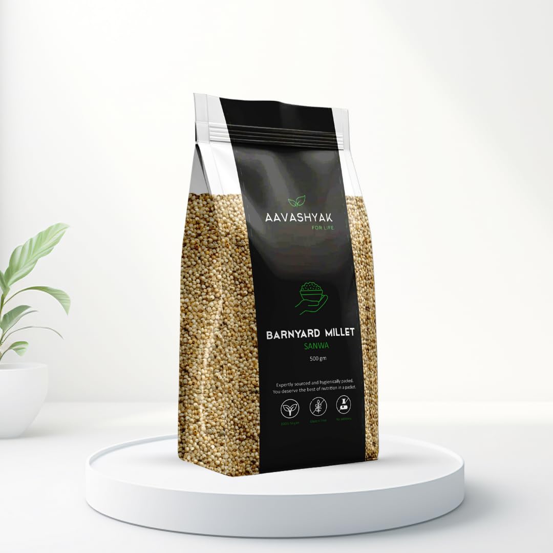 Organic Barnyard Millet - Unpolished Natural Whole Grain | High Protein & Fiber, Low Glycemic Index | 500g Pack | Perfect for Gluten-Free Baking, Healthy Porridge & Weight Management