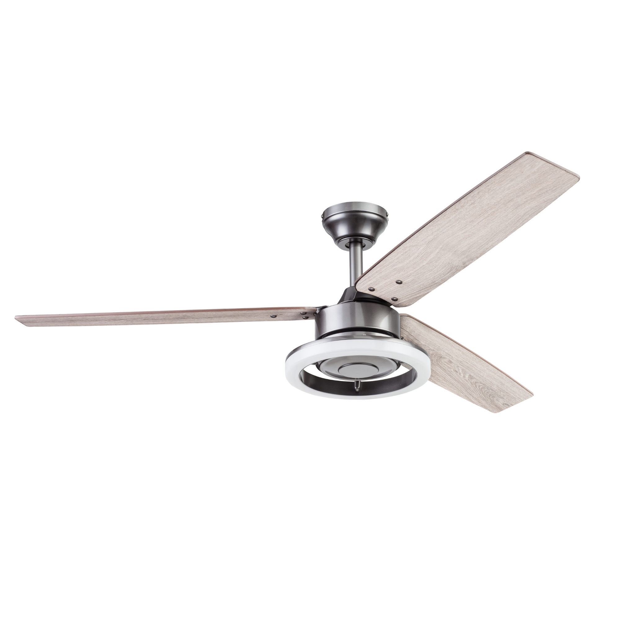 52 Inch Orbis Ceiling Fan with Remote Control in Gun Metal Finish - Perfect for Living Room, Bedroom, and Outdoor Spaces
