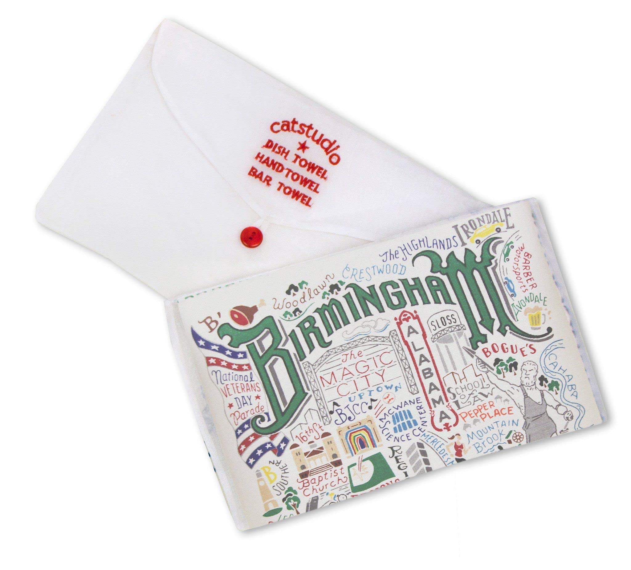 Catstudio Birmingham Dish & Hand Towel Set - Absorbent Cotton Kitchen, Bar & Bath Towels for Drying & Decor - Perfect for Home, Restaurant & Gift Use