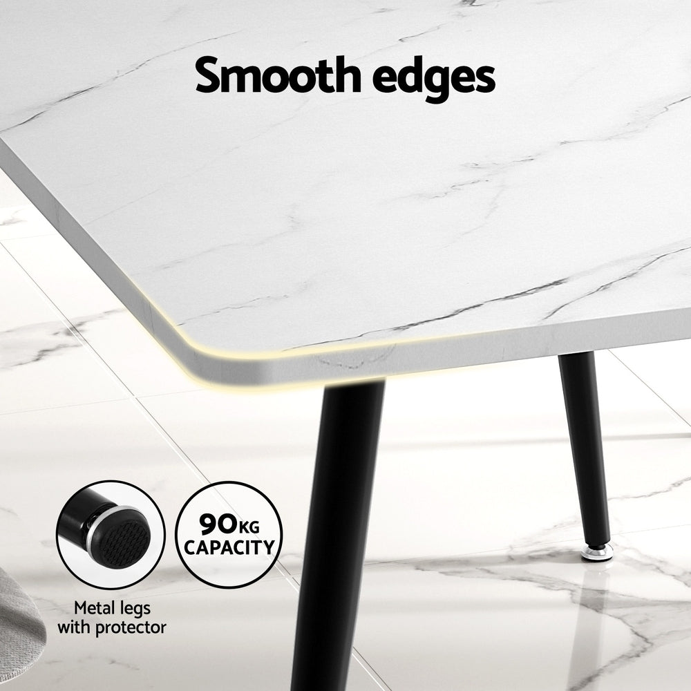 1.5M Artiss Dining Table with Marble Effect - Elegant Modern Kitchen & Dining Room Furniture for Home Decor & Entertaining