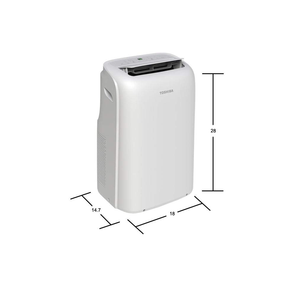 Toshiba 12000 BTU (8000 BTU DOE) 115V Portable Air Conditioner with Dehumidifier & Remote Control - RAC-PD1211CRU (Renewed) - Perfect for Bedroom, Living Room & Office Cooling