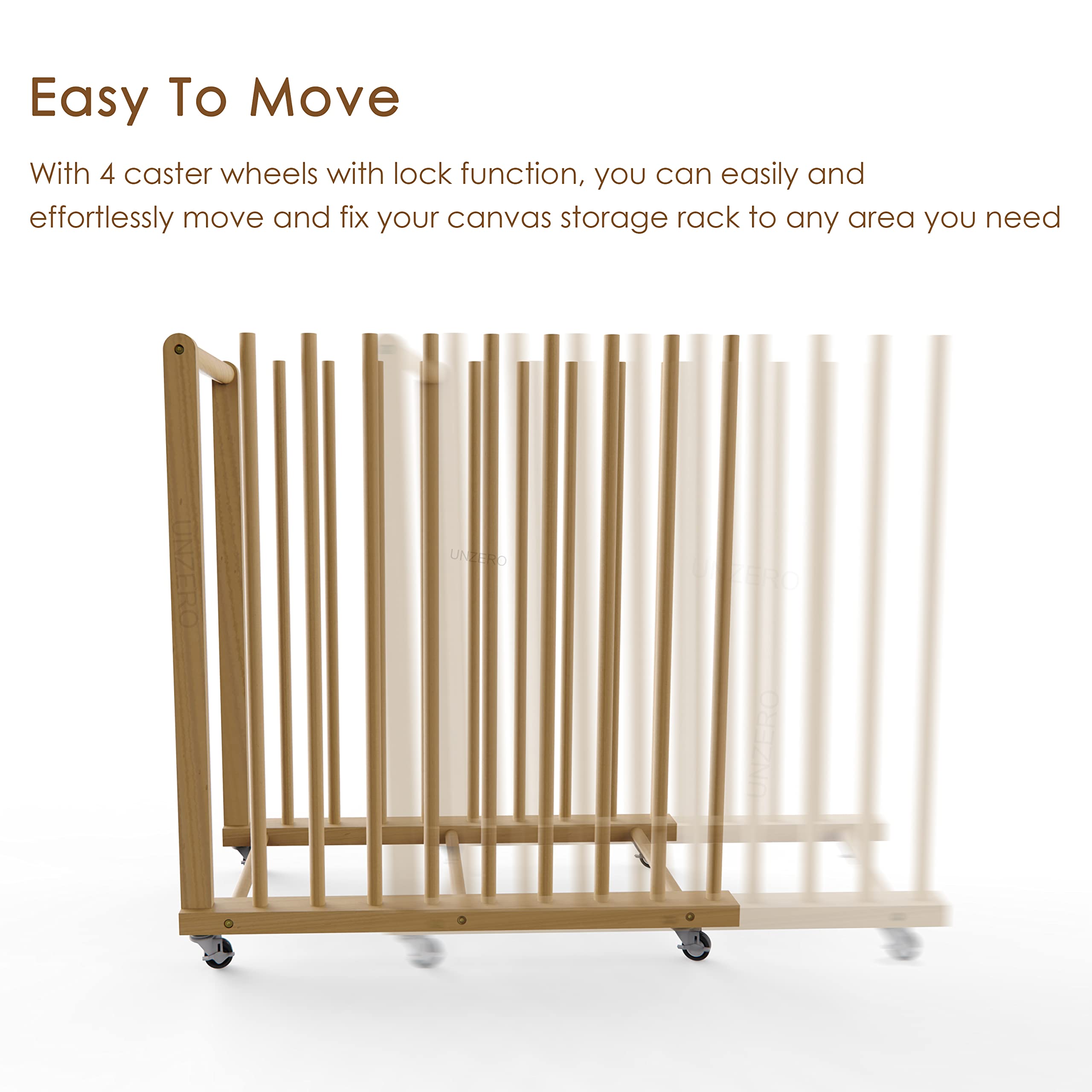 Art Storage Rack with Handle & Wheels - Canvas Board Organizer for Drawing Panels, Paper Pads & Art Supplies | Perfect for Art Studios, Galleries & Home Artworks Storage