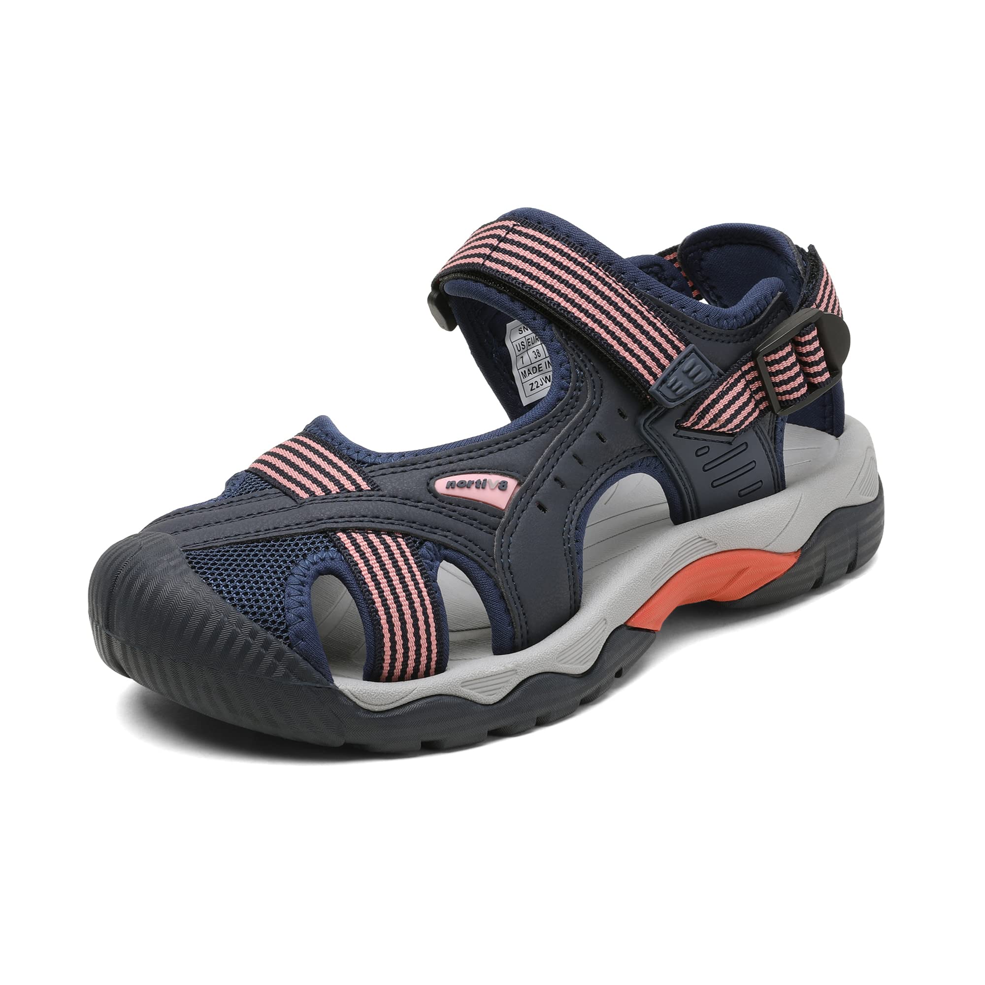 NORTIV8 Women's Closed Toe Athletic Sandals - Lightweight Trail Walking Shoes for Hiking, Running & Outdoor Activities | Summer Sport Sandals for Women